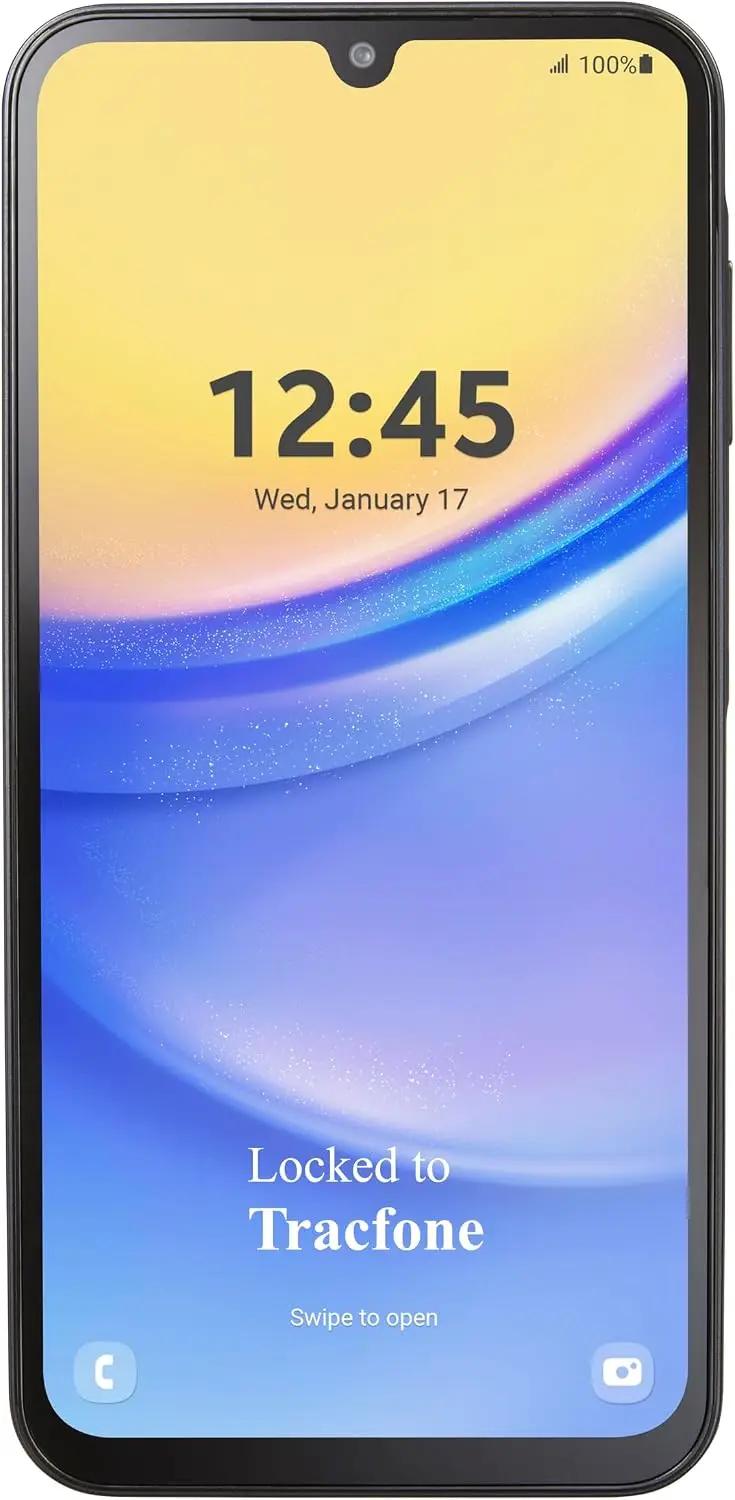 [Activation Promotion] Tracfone Samsung A15 5G Locked Prepaid Smartphone, 64GB, Black - Includes $20 Unlimited Talk, Text, &amp; 4GB Data 30-Day Plan