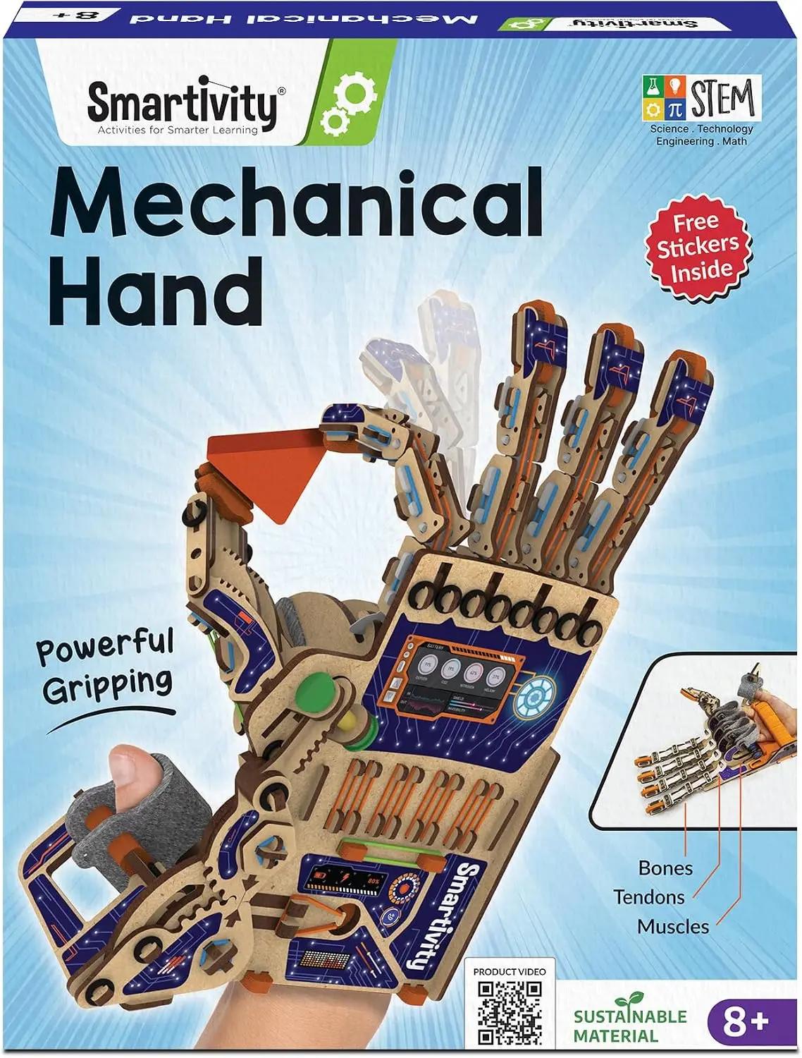 Smartivity DIY Robotic Mechanical Hand STEM Toy for Kids 8-14 Years Old | Parents Choice Award Winner I Birthday Gift for Kids | Engineering Kit for 8, 9, 10, 11, 12, 13, 14 Years Old Boys &amp; Girls