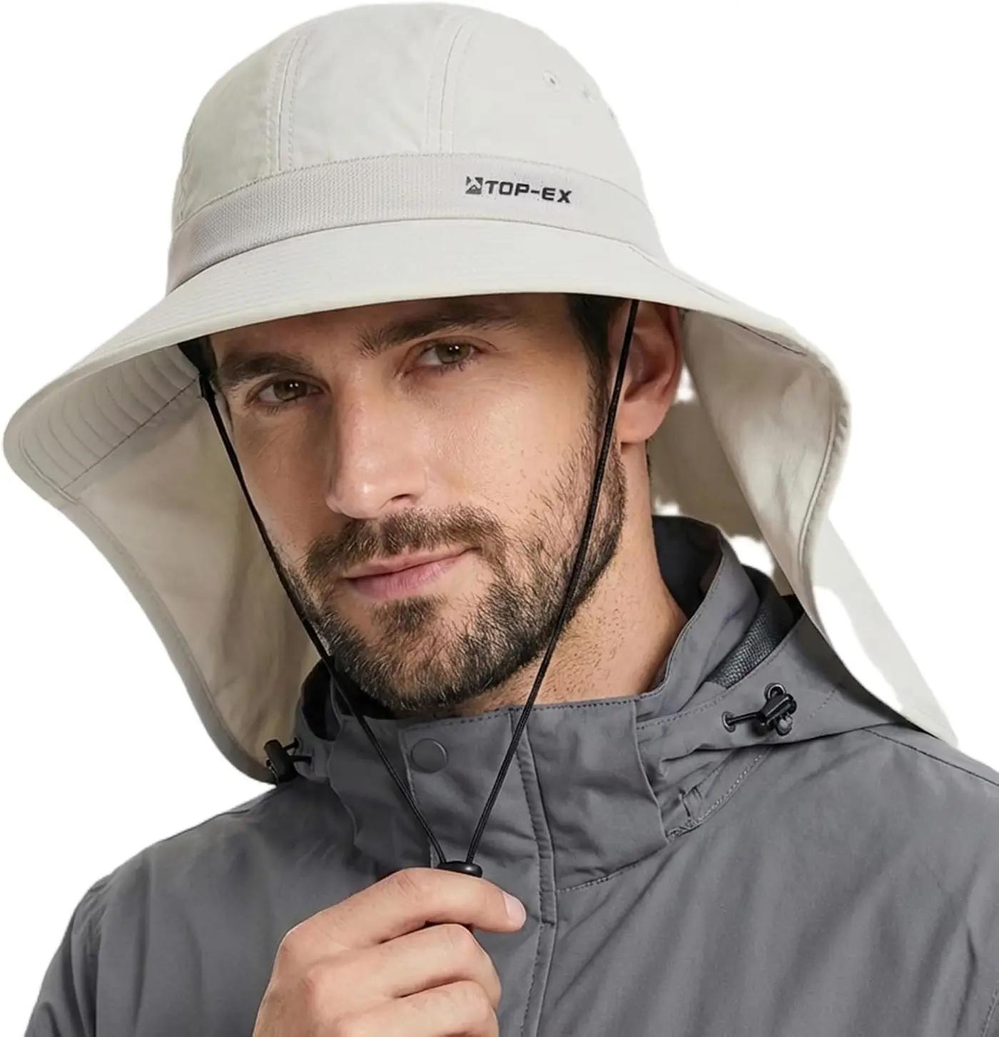 TOP-EX Cooling Sun Hat with Neck Flap – UPF 50+ Wide Brim Breathable Hat for Hiking, Fishing &amp; Big Heads Global Recycled Standard