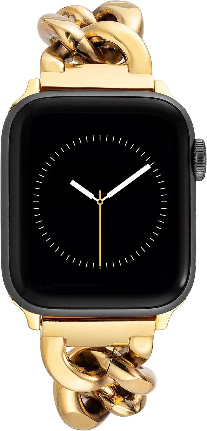 Anne Klein Fashion Chain Bracelet for Apple Watch, Secure, Adjustable, Apple Watch Replacement Band, Fits Most Wrists