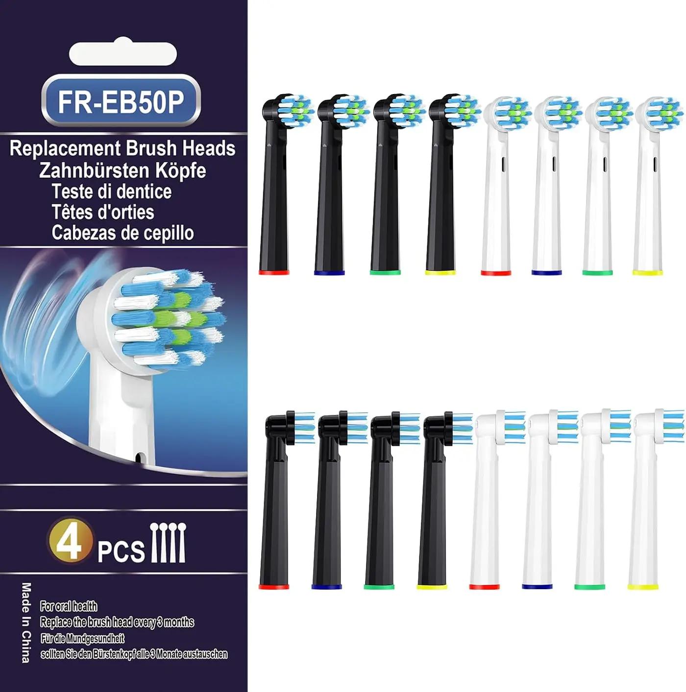 Replacement Toothbrush Heads Compatible with Oral B, Cross Sensitive Electric Brush Head Refills for Pro 1000 Genius X Smart 1500, Medium Softness Round Brush Head by BKIX
