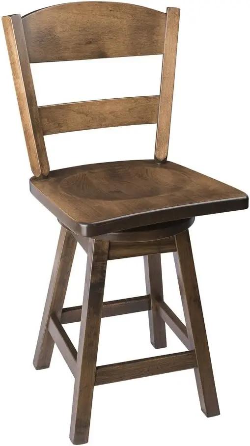 Furniture Barn USA Swivel Urban Bar Stool with Classic Back in Maple Wood