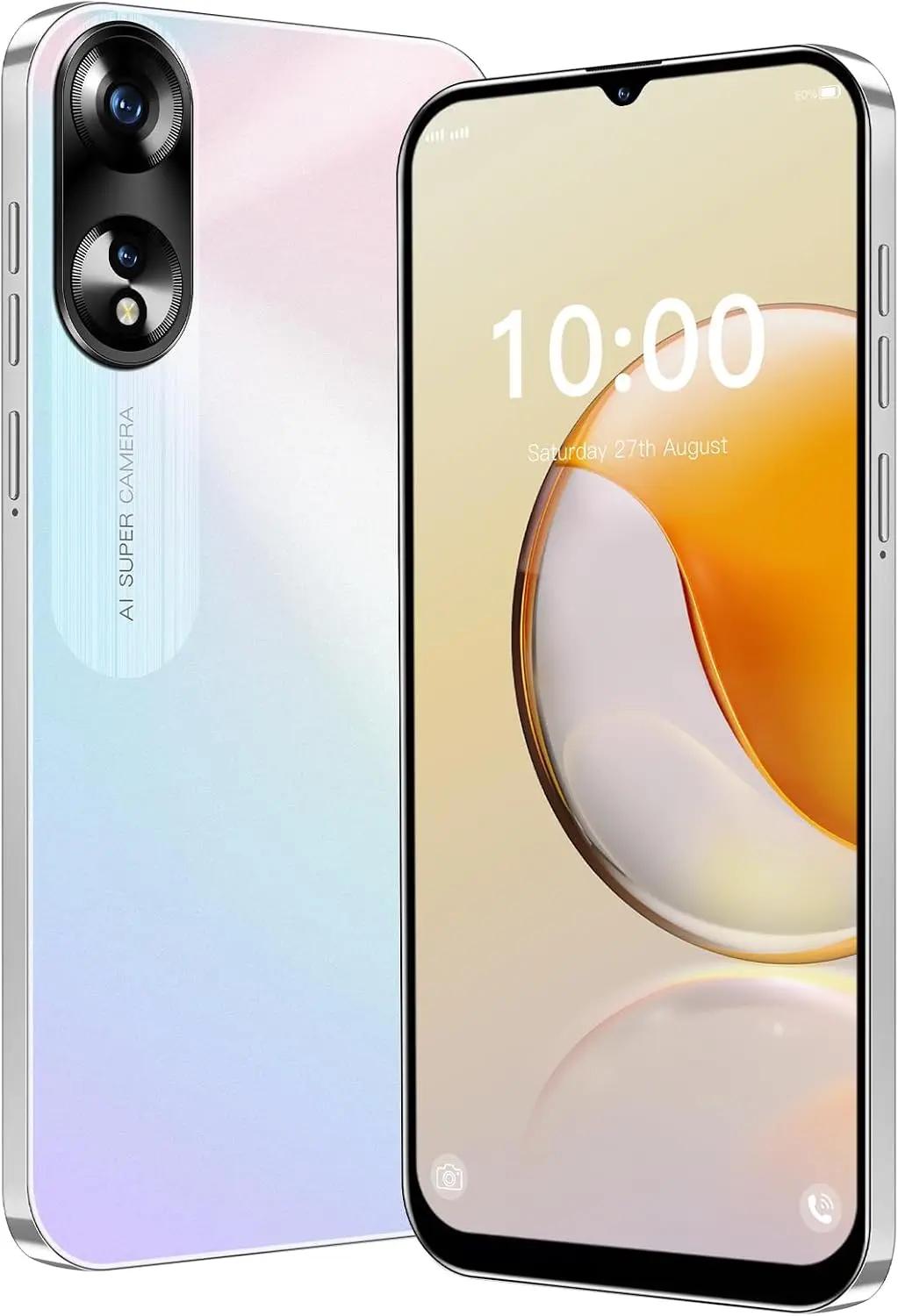 TryFirst A38 4G Mobile Phones, 6.3 inch HD Screen, 32GB ROM Extension 256GB, Android 12 OS, 4G Dual SIM Cheap Smartphone,4500mAh Big Battery, Face ID/GPS/WiFi/OTG (A38-Colorful)
