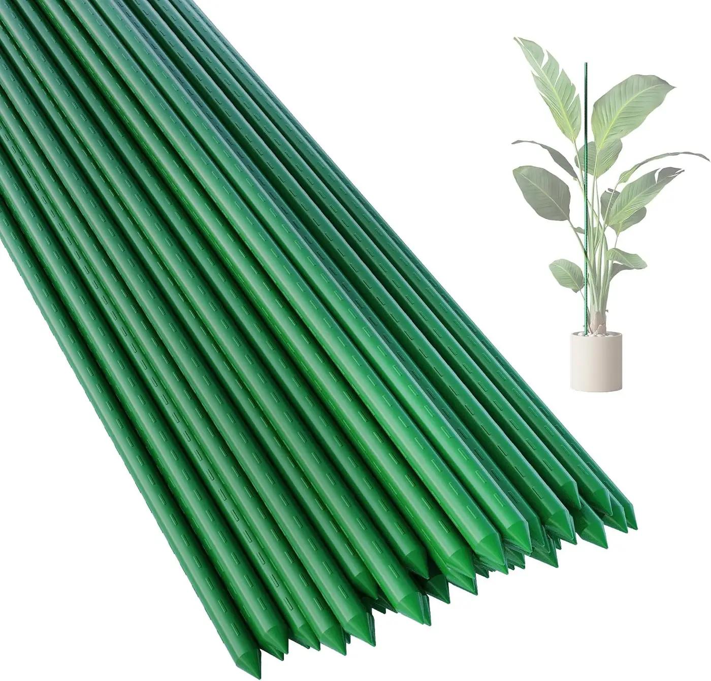 PROWORX 36 Inch 3 Ft Plant Support Garden Stakes 25 PCS, Sturdy Steel Plastic Coated Sticks for Outdoor Growing Climbing, Tomato, Trees, Cucumber, Beans