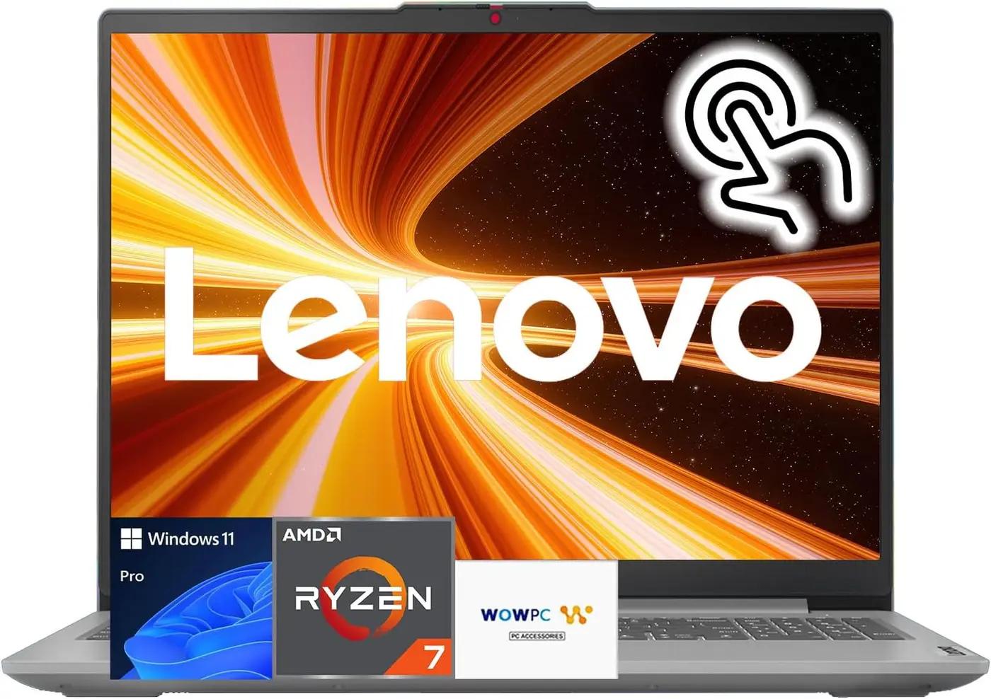 Lenovo Slim 3 Touchscreen Business Laptop, Ryzen 7 5825U Processor (Beats i7-1355U), 15.6" FHD LED Display, 16GB RAM, 512GB PCIe SSD, SD Card Reader, WiFi 6, Windows 11 Pro, WOWPC Recovery USB