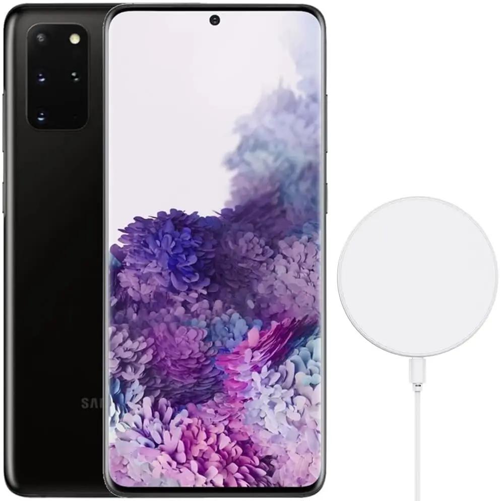 SAMSUNG Galaxy S20+ 5G (128GB, 12GB) 6.7" 120Hz AMOLED, Snapdragon 865, IP68 Water-Resistant, Fully Unlocked US Model (AT&amp;T, Verizon, T-Mobile, Global) SM-G986U1 (w/Fast Wireless Charge Pad, Black)