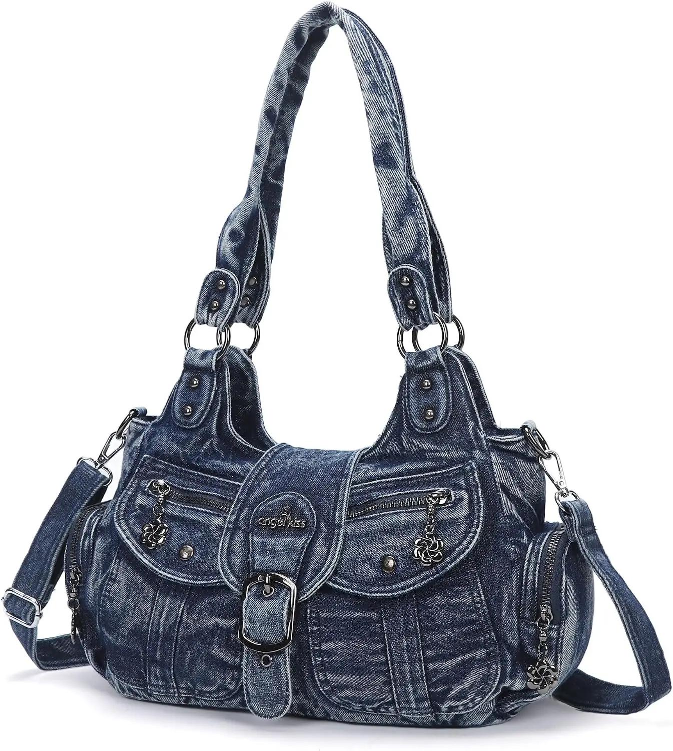 Angel Kiss Hobo Bags for Women Vegan Leather Shoulder Purses and Handbags Ladies Roomy Tote Bags Purse with Crossbody Strap