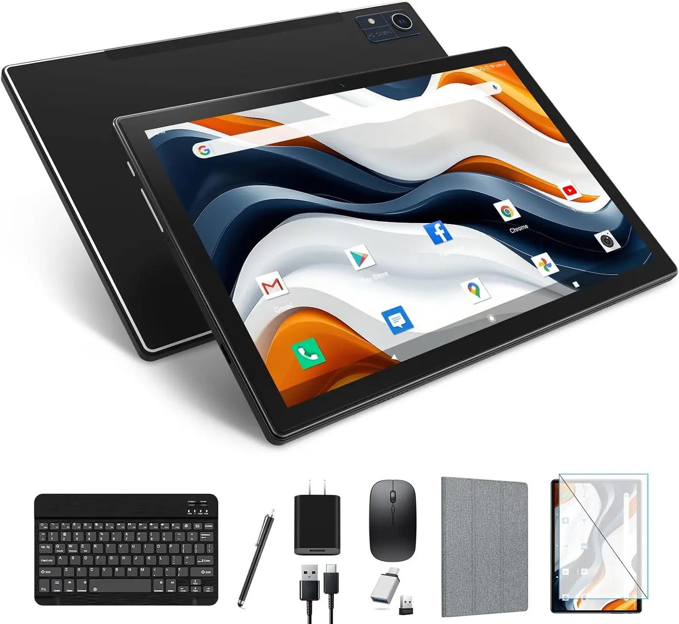 Latest 2026 Android 14 Tablet, 128GB+16(8+8 Expand)GB/512GB Expand, Octa-Core Tablets with 5G WiFi, 8000mAh Battery, 10.1 inch Tablets with 21MP Camera, Tablet with Keyboard, Bluetooth, Mouse, Case