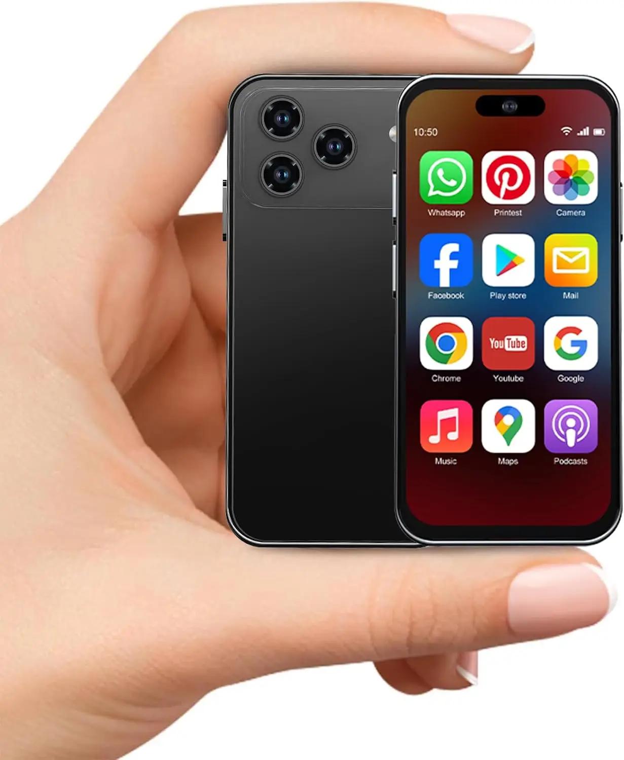 Mini Phone for Kids, Unlocked Kid Phone, 4.0 inch HD Touch Screen, 3GB+32GB, 4G, Dual SIM, Face ID, Android 10.0, GPS, Kids Smart Phone (Black)
