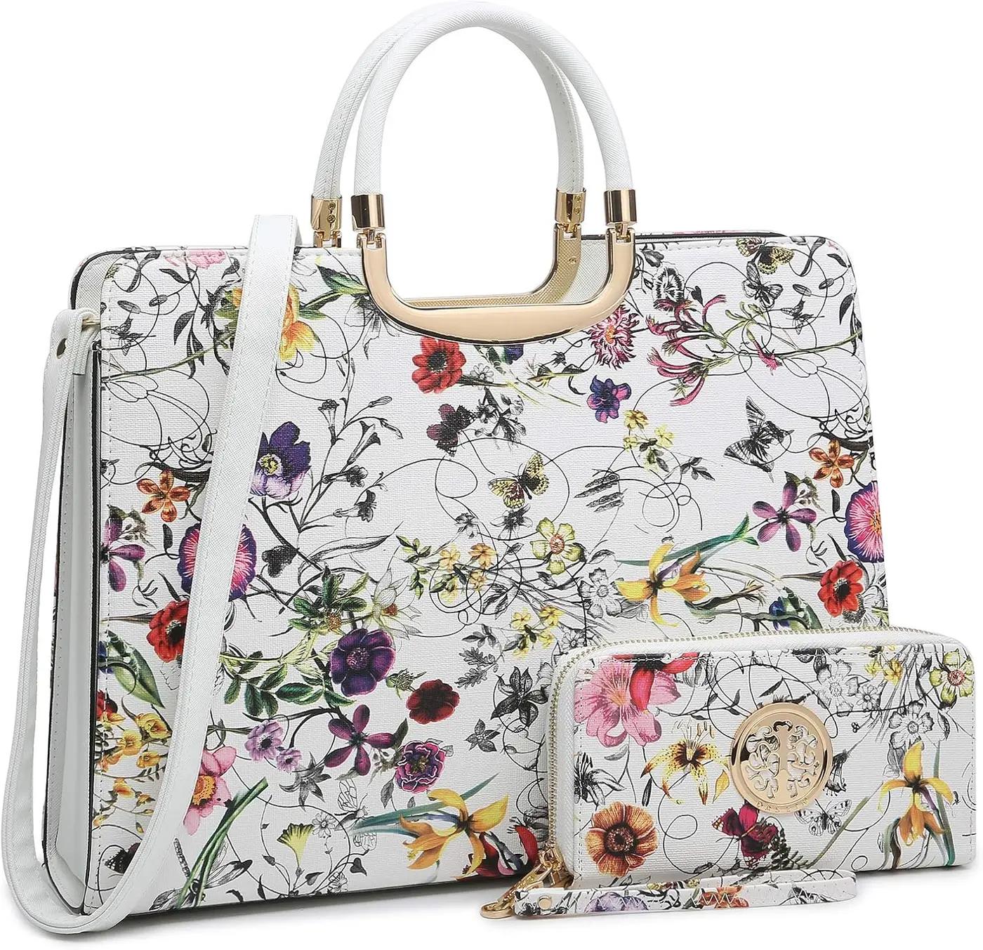 Dasein Womens Handbag Top Handle Shoulder Bag Tote Satchel Purse Work Bag with Matching Wallet