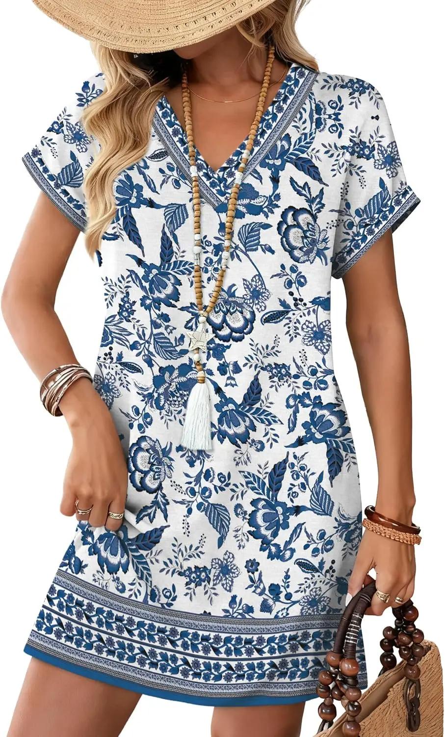 WIHOLL Dresses for Women 2026 Casual Summer Tshirt Dress Wedding Guest Dresses Fashion Beach Vacation Clothes OEKO-TEX STANDARD 100