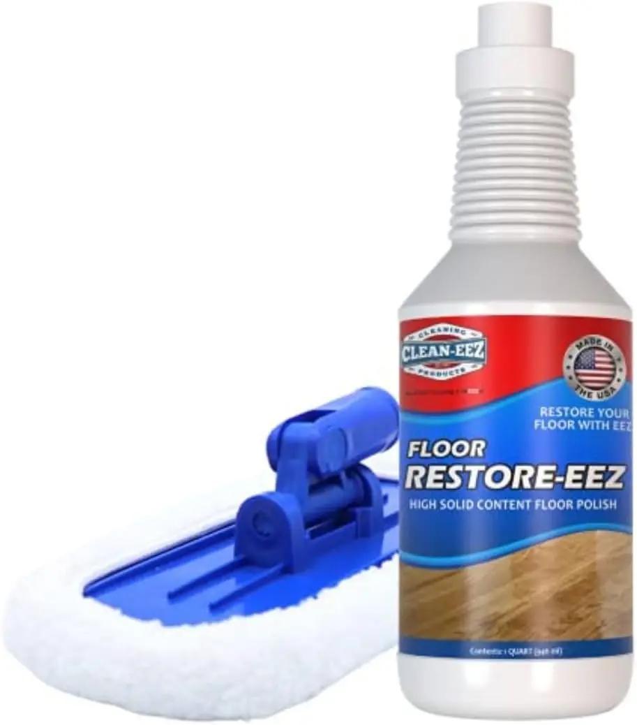 Clean-eez Ultimate Floor Restorer &amp; Polish - Revitalize, Protect, Shine Wood, Laminate, Vinyl, Bamboo, Slate, Terracotta &amp; More (1 Bottle W/Microfiber)