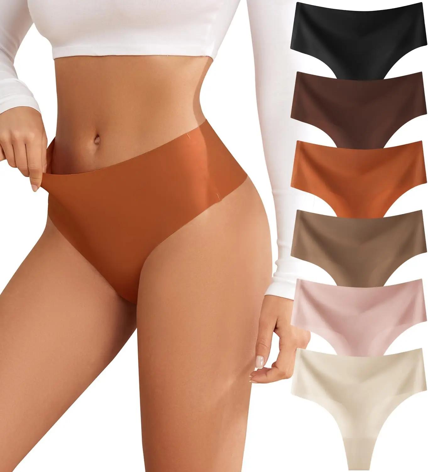 oshkang Thongs for Womens High Waisted Seamless for Women Underwear Sexy Breathable Panties 6 Pack OEKO-TEX STANDARD 100