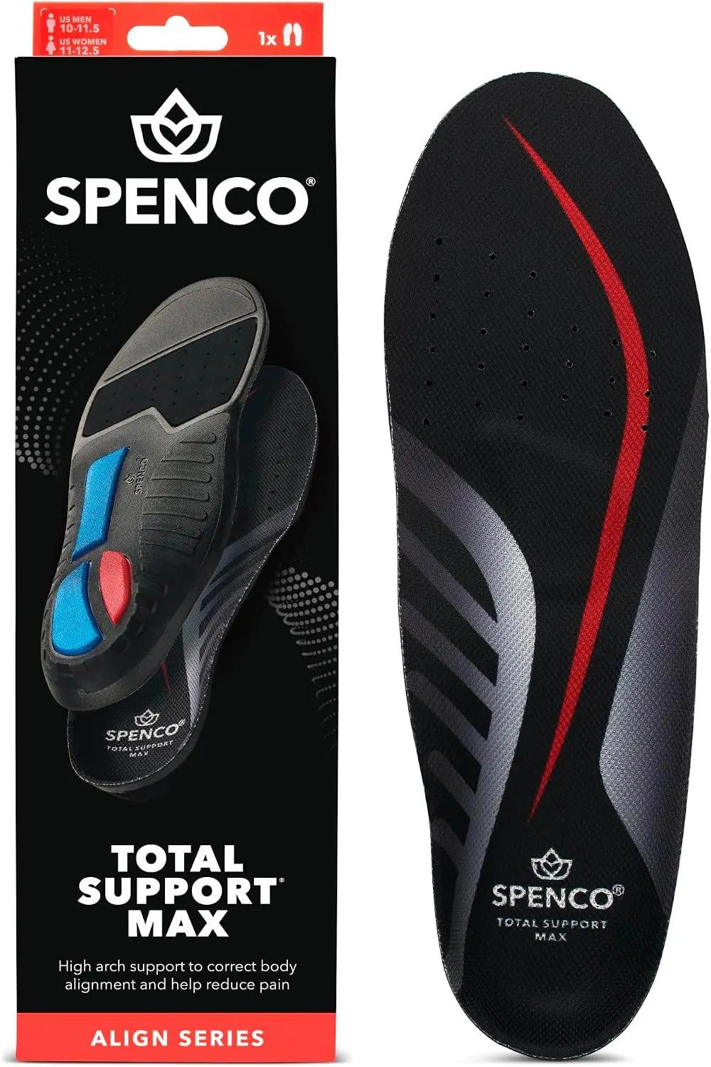 Spenco Total Support Max Shoe Insoles(FSA&amp;HSA Eligible)Orthotic Metatarsal Arch Support Inserts, Absorbs Shock,Reduces Over-Pronation,Conforms to Foot, Deep Heel Cup Women's 11-12.5.5/Men's 10-11.5