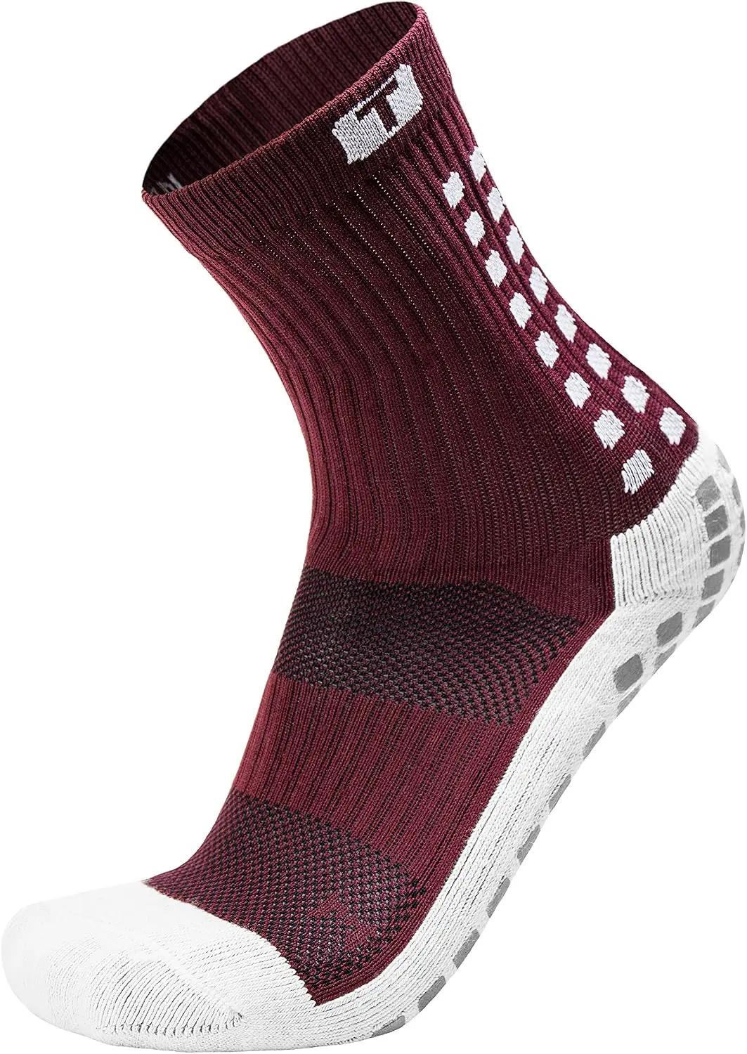 Trusox 3.0 Cushioned Grip Socks, Made in the USA, Non Slip Unisex Grippy Soccer Crew Socks with Grip for Football and Soccer