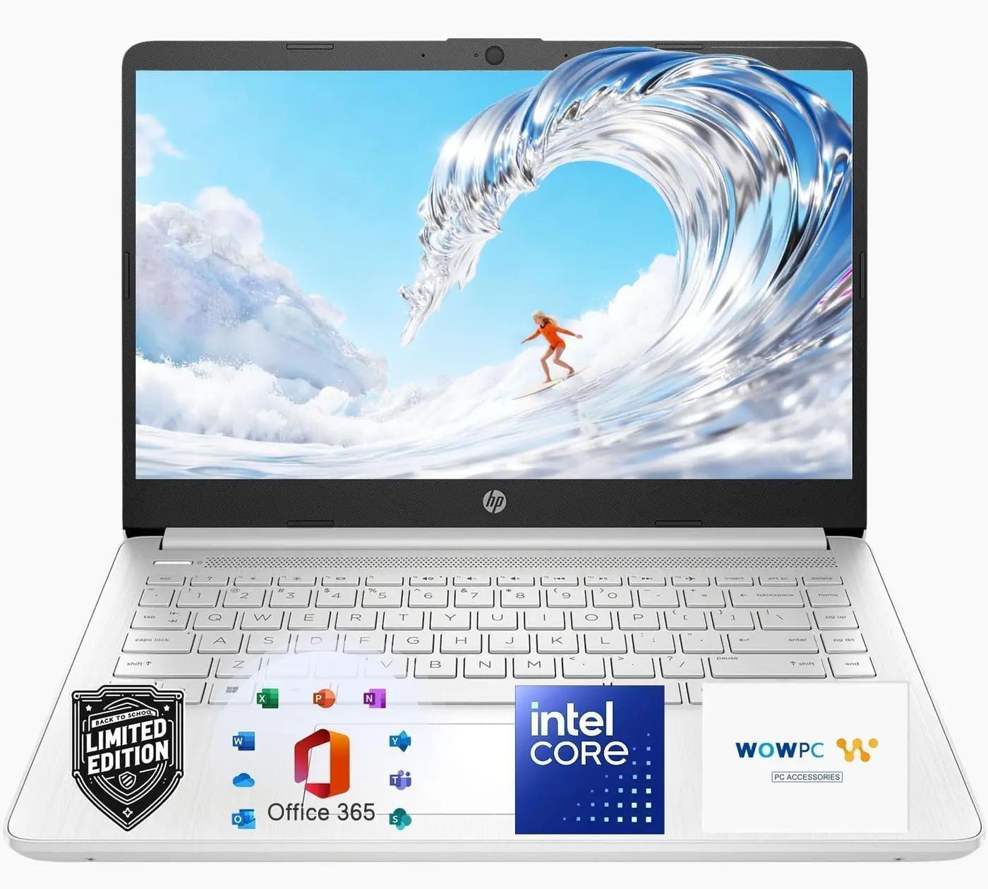 HP Ultrabook Laptop with Copilot AI • Latest Intel 4-Core N150 CPU • Microsoft Office 365 Included • 8GB RAM • 128GB SSD + 1TB Cloud Storage • Windows 11 • Thin &amp; Portable