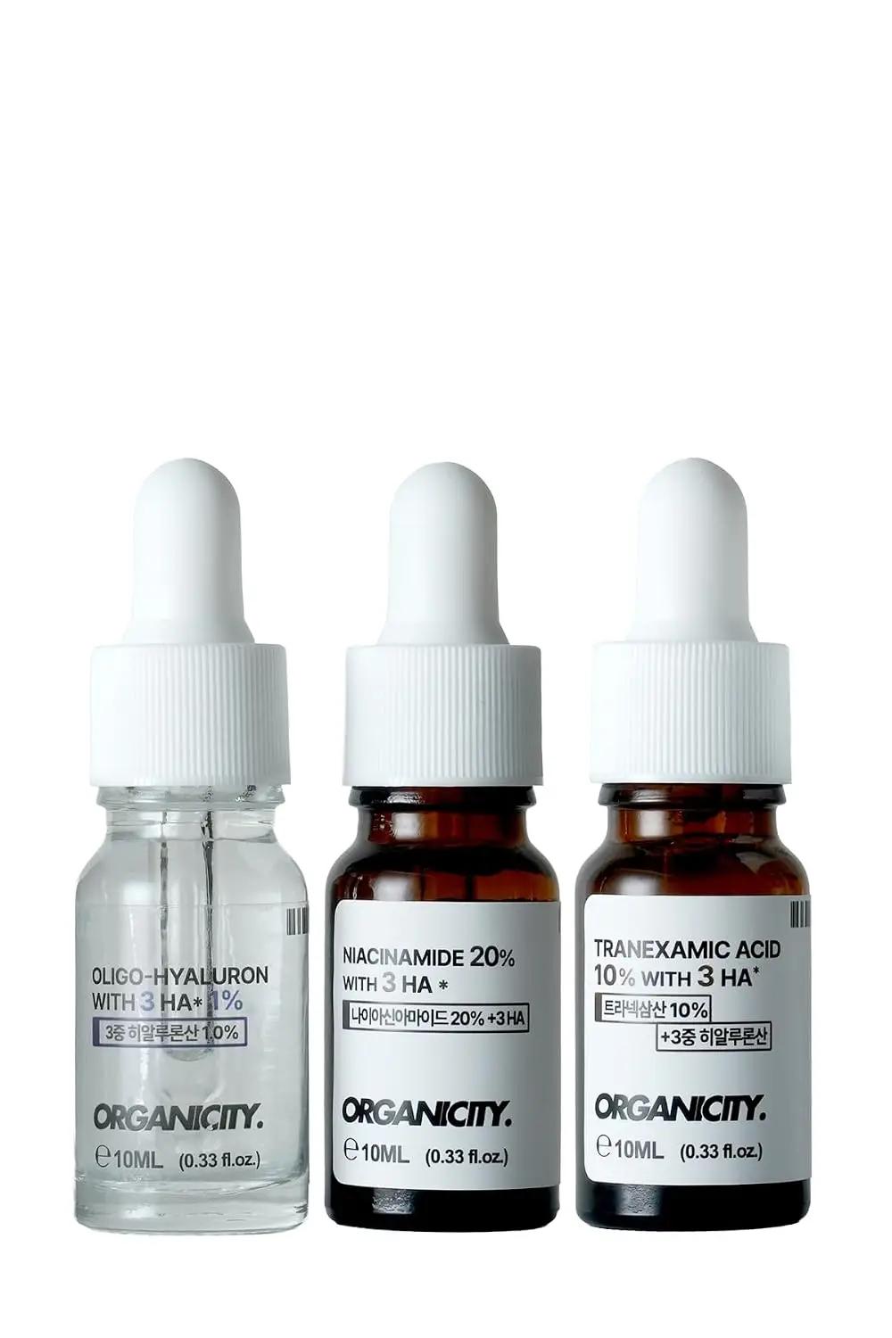 Discovery Serum Kit | Ultra-Low Molecular Oligo-Hyaluronic Acid | Niacinamide 20% + 3 Types of Hyaluronic Acid 1% | Tranexamic Acid 10% Medium Viscosity | 3x Concentrated Serums