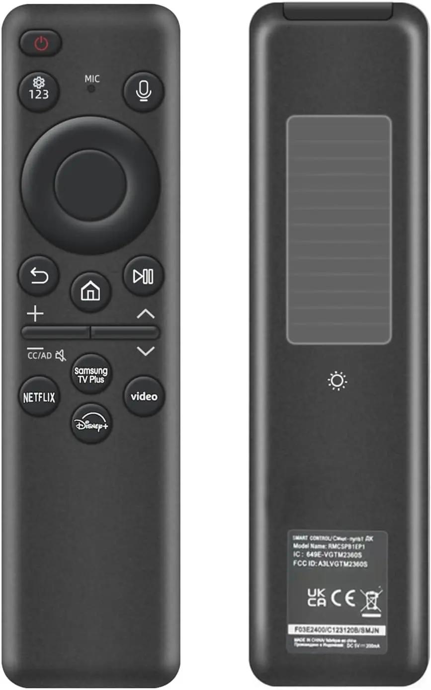 Rechargeable Voice Remote for Samsung Smart TVs, Replacement for 2019–2026 Samsung TV Remote Control with Solar Charging and Voice Search. 2-Year Warranty.