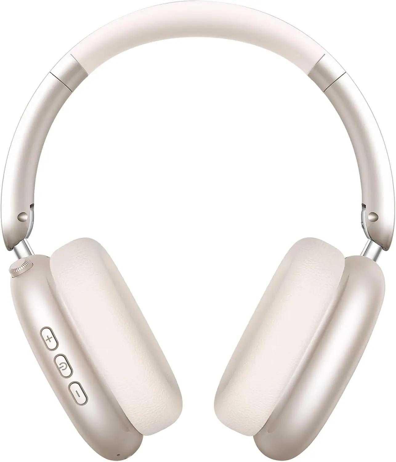 Wentronic Y01 Wireless Noise Canceling Headphones Bluetooth 5.3 Over Ear Headphones with Microphone, Hi-Res Audio, 48H Playtime, Foldable Comfortable Earpads,Compatible with iOS,Android,PC, Starlight