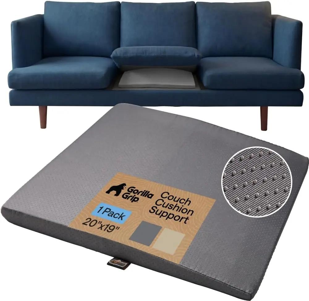 GORILLA GRIP Ergonomic High Density Couch Cushion Support Foam, Quick Rebound Sofa Lifters for Sagging Cushions, Stays In Place, Replacement Stuffing Under Couches, 20 x 19 x 1.75 Inches, 1 Pack, Gray