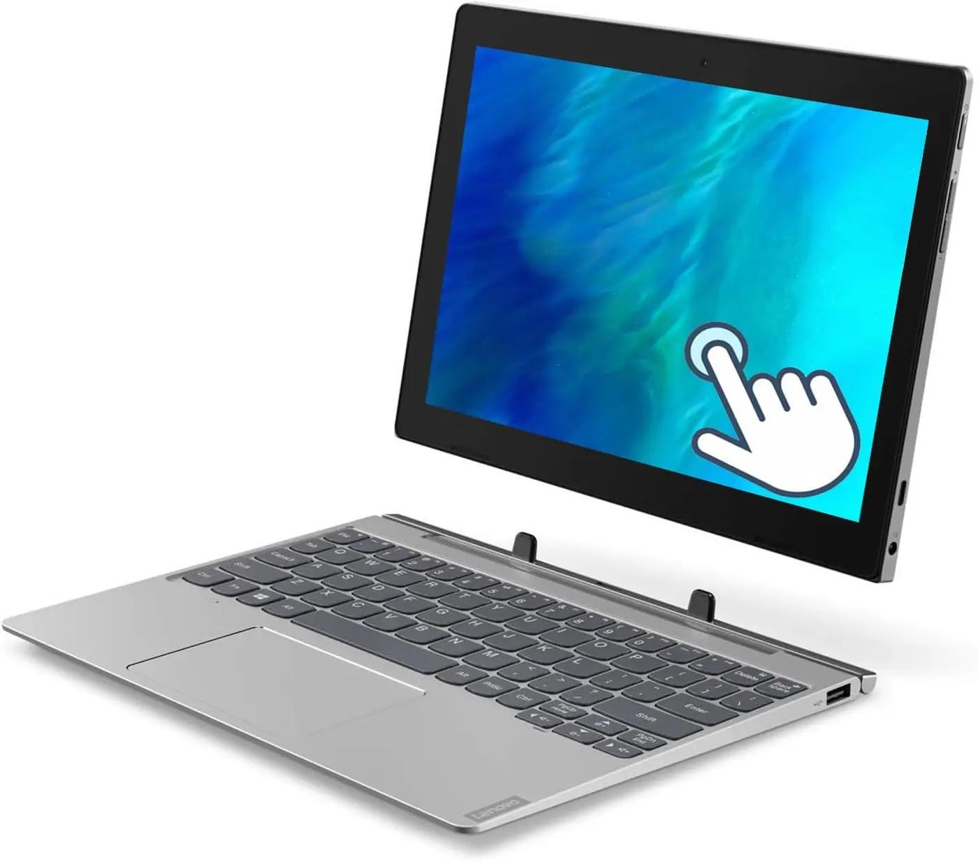 Lenovo Ideapad D330 2-in-1 Tablet, Intel Celeron N4000, 10.1" IPS Touchscreen (1280 x 800), 4GB RAM, 64GB SSD, Japanese Keyboard, Camera, Windows 11 Pro (Renewed)