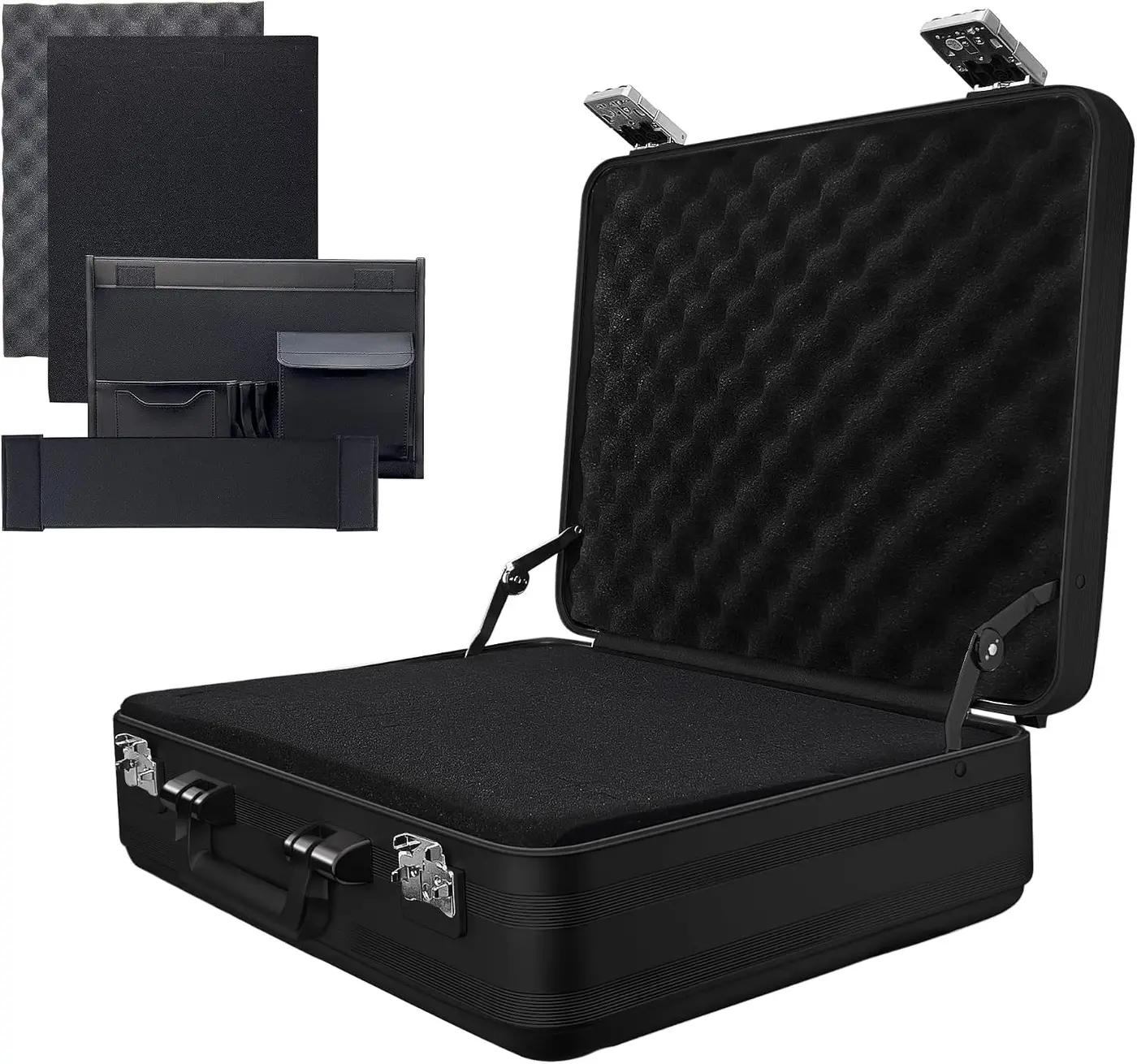 Aluminum Storage Case with Customizable Foam, 3-in-1 Modular Interior, Professional Briefcase with TSA Locks
