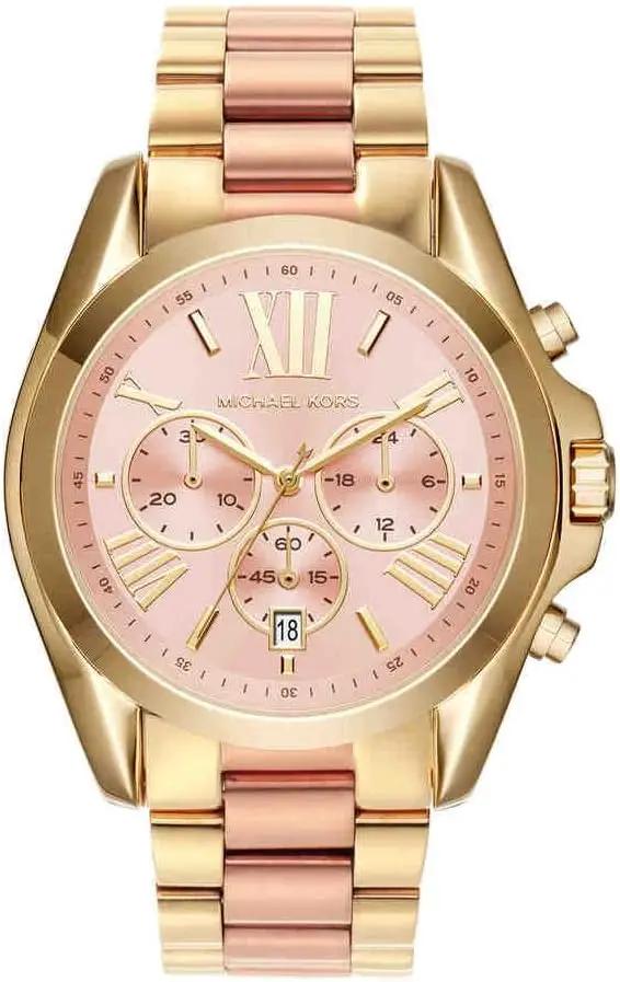 Michael Kors Ladies Mini Bradshaw Watch 36mm Case Size Quartz Chronograph Movement Stainless Steel Bracelet