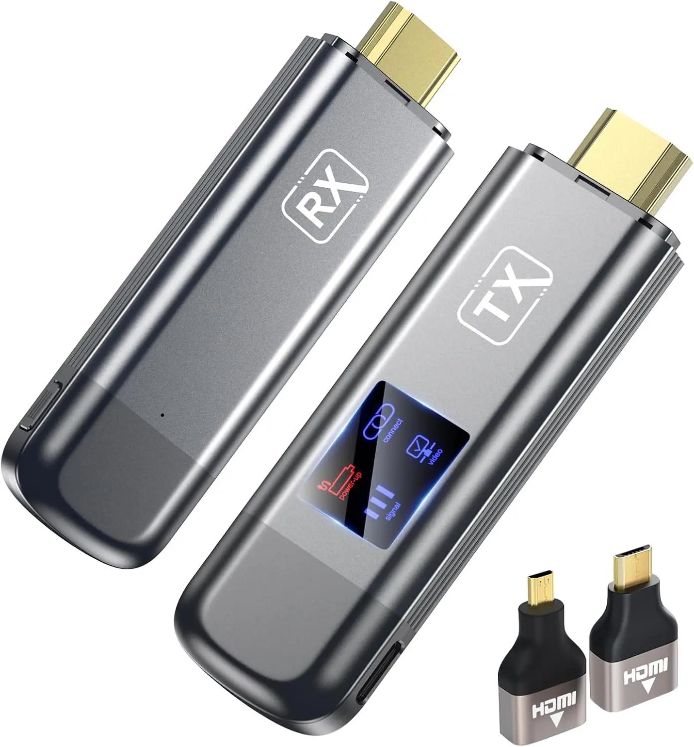 OMITTA 2026 Upgraded Wireless HDMI Transmitter and Receiver,4k Decode 1080P Output Wireless HDMI Extender Kit Plug &amp; Play Portable 2.4g/5g, for PC/Camera/HDTV/TV Box