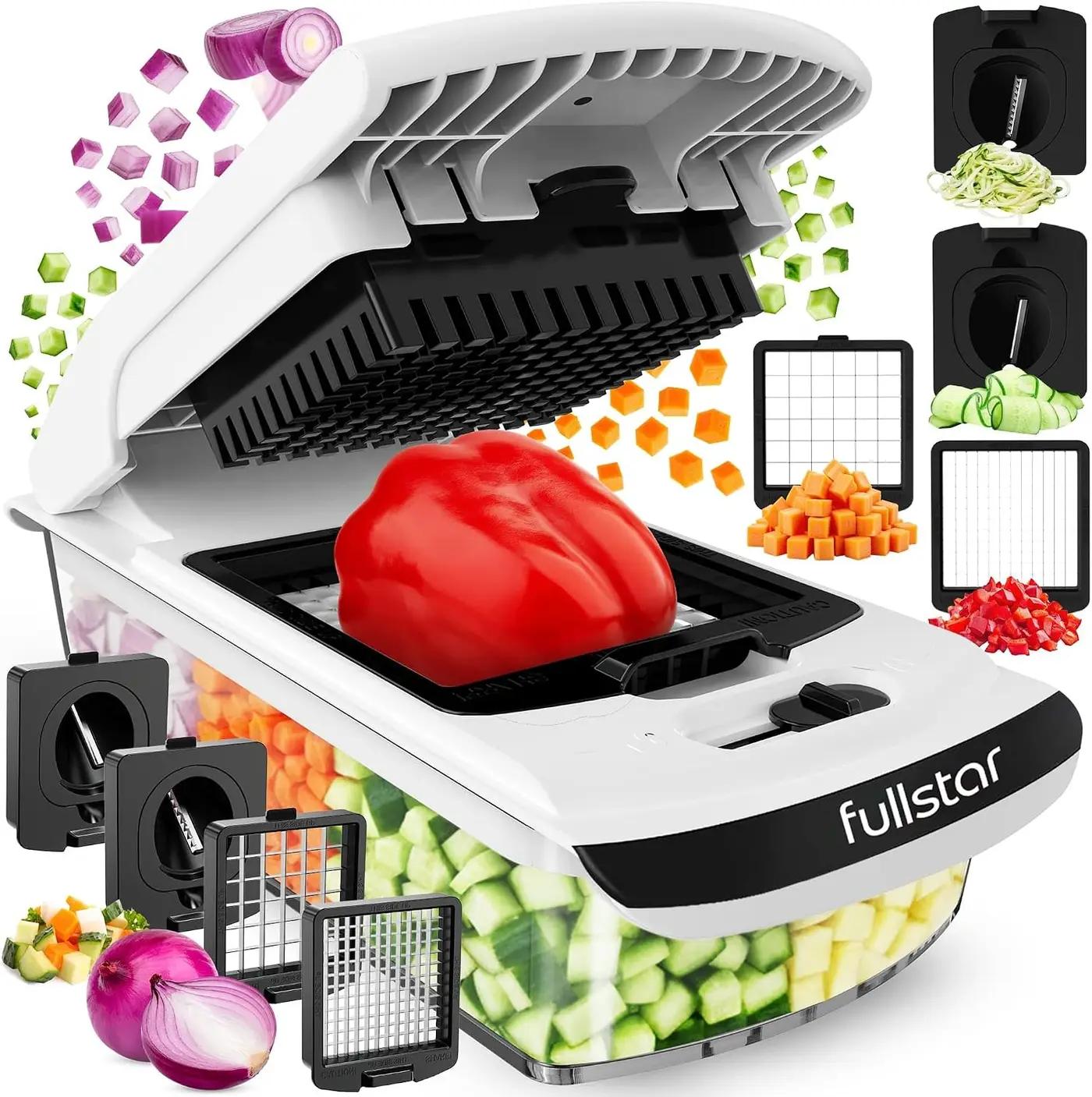 Fullstar The Original Pro Chopper - Vegetable Chopper and Spiralizer, Food Chopper with Container, Fruit Slicer, Kitchen Gadgets &amp; Gifts, Home Essentials (4 in 1, White)