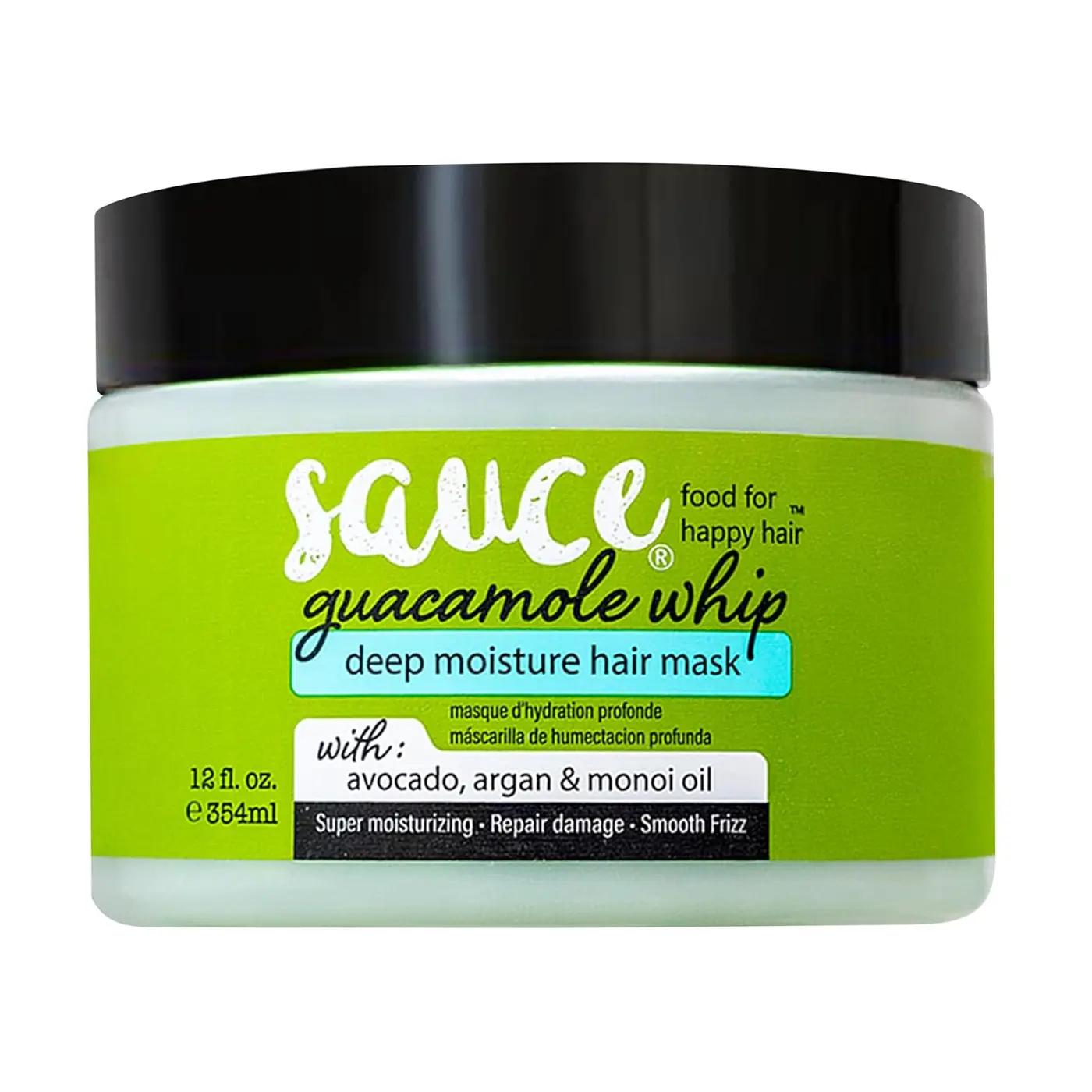 SAUCE BEAUTY Guacamole Whip Hair Mask - Deep Conditioning Hair Mask for All Hair Types w/Avocado, Honey &amp; Argan Oil - 12 Fl Oz Hair Mask for Dry, Damaged &amp; Frizzy Hair (Guacamole)