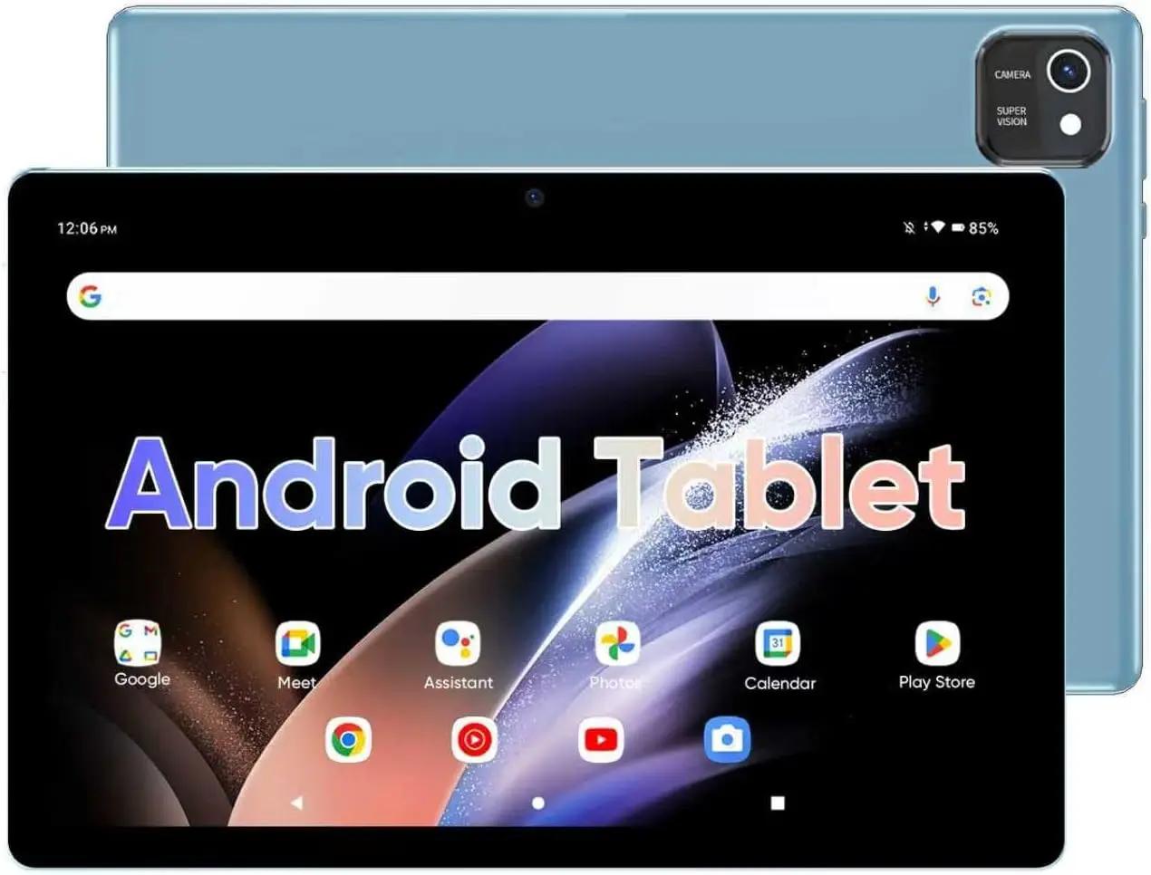 Tablet 10 inch Android Tablets, 6GB RAM 64GB ROM 512GB Expand, Quad-Core Processor, 1280x800 LCD Touch Screen, WiFi, Dual Camera, BT, 6000mAh Battery