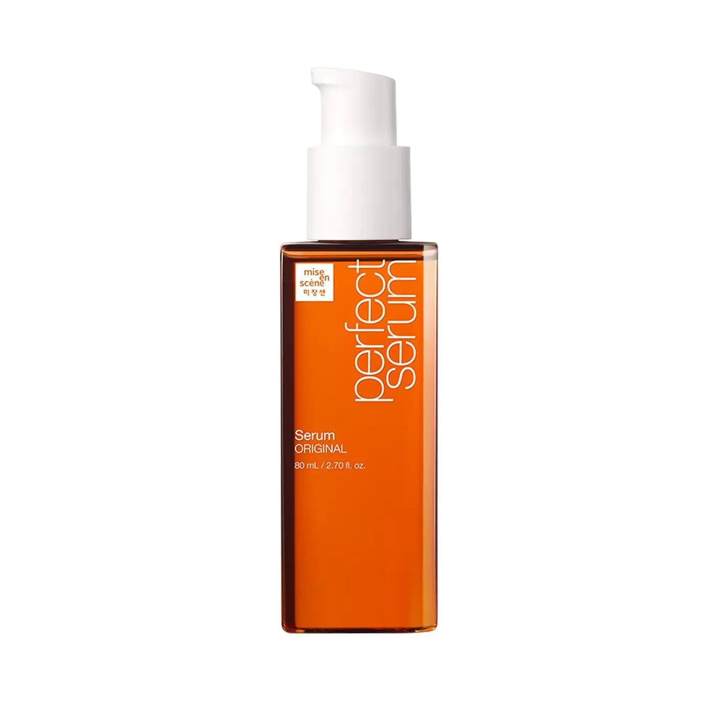 Mise En Scene Perfect Serum Original - Heat Protectant Hair Oil for Frizzy &amp; Dry | Argan Oil | Visibly Smooths &amp; Softens | Add Shine All Hair Types | Damage Repair | Fruity Floral Scent, 2.7 Fl Oz.