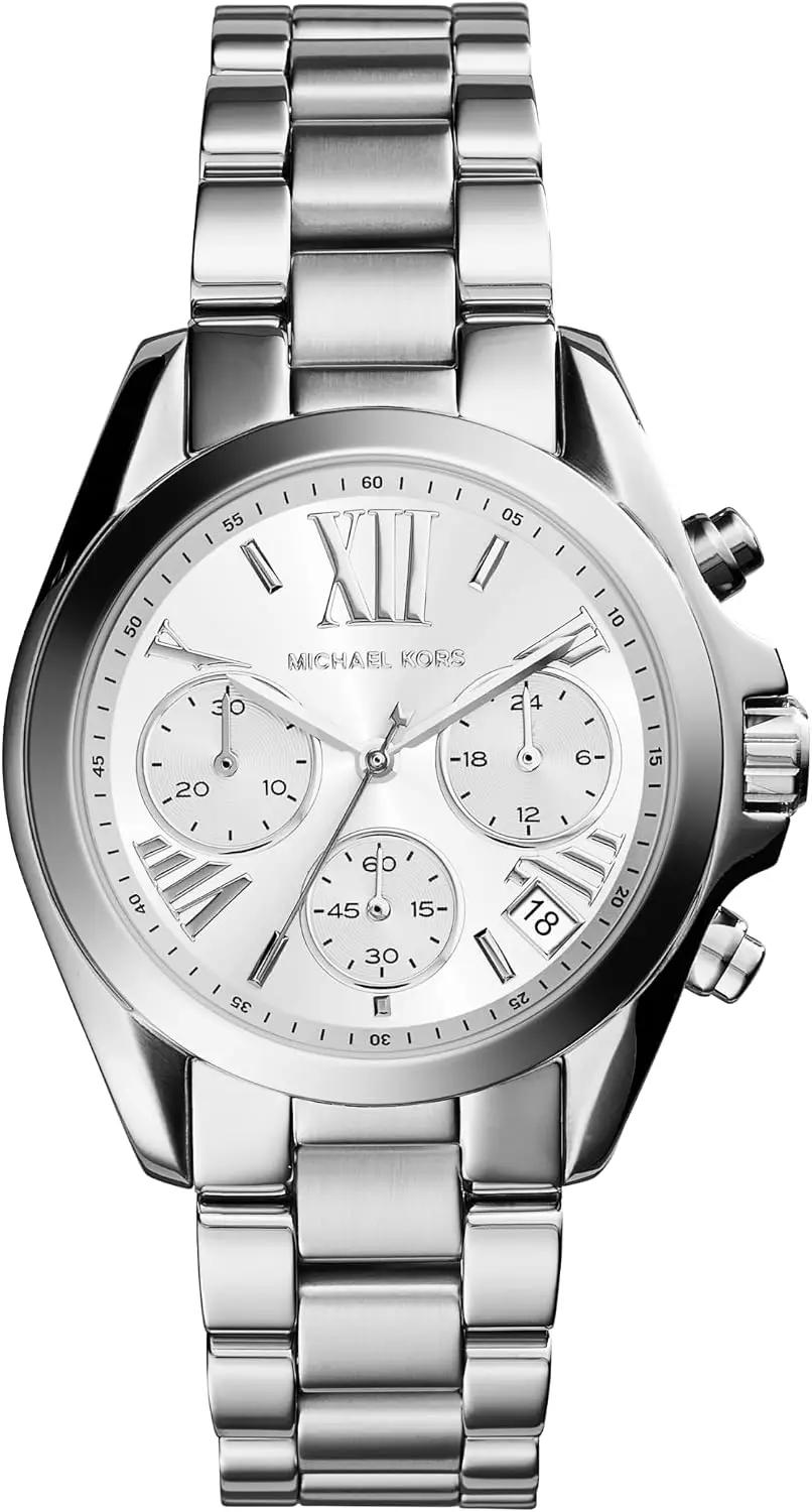 Michael Kors Bradshaw Women's Watch, Stainless Steel Chronograph Watch for Women with Steel or Leather Band