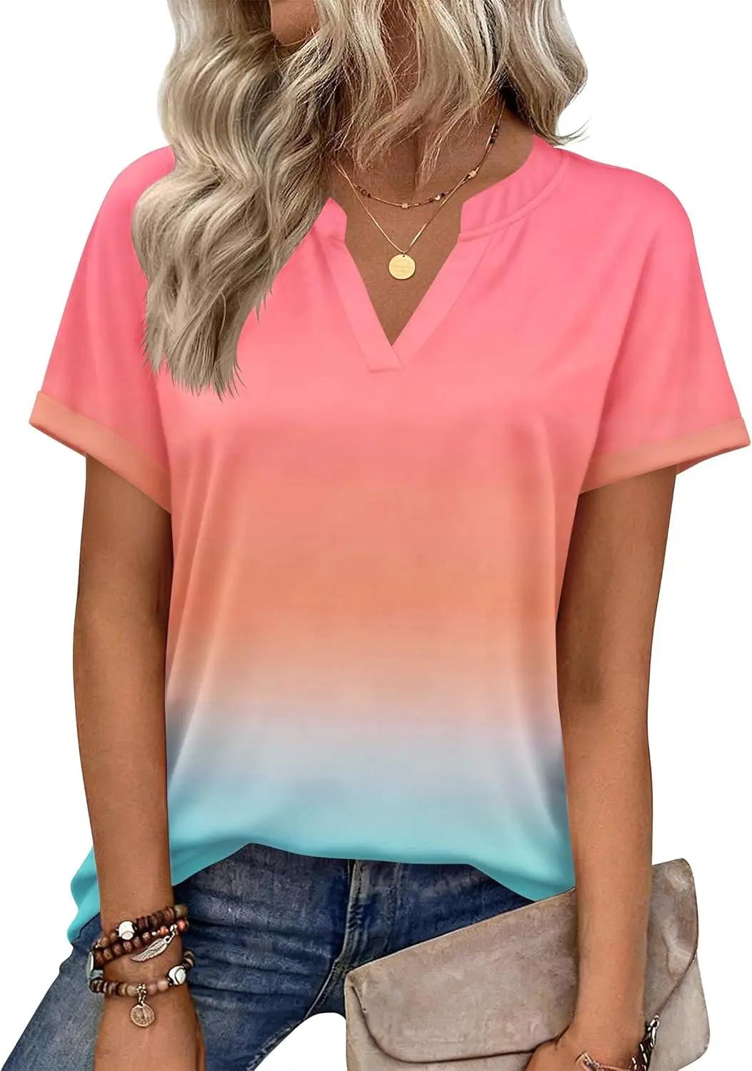 Zeagoo Womens Tops Short Sleeve Summer V Neck Shirts Work Blouses Business Outfits Fashion Clothing
