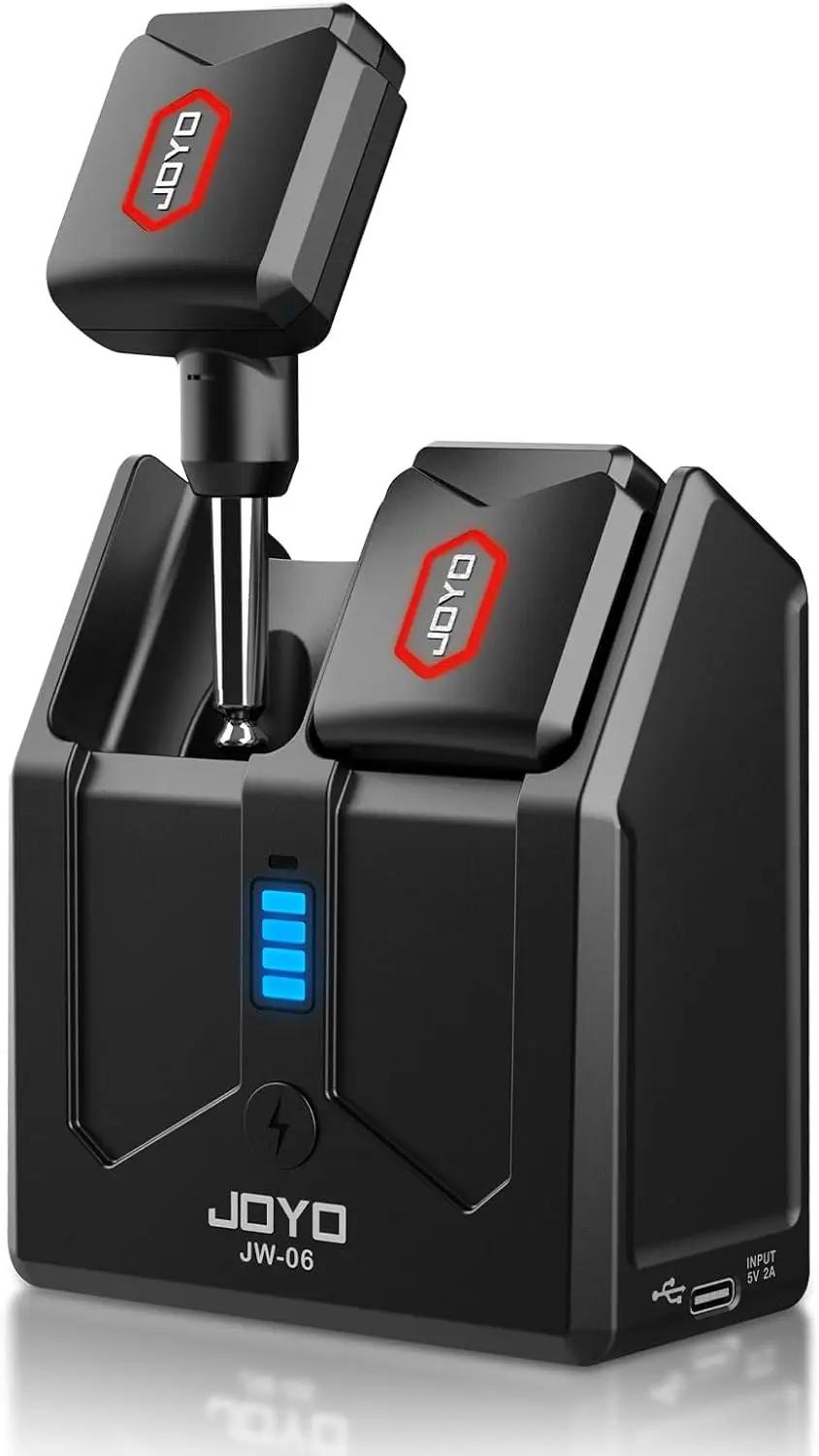 JOYO Wireless Guitar System 5.8GHz Wireless Guitar Transmitter Receiver with Charging Box 4 Signal Channel for Guitarist Bass Electric Instruments (JW-06)