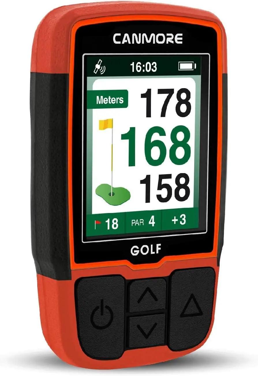CANMORE Handheld Golf GPS HG200 - Water Resistant Full-Color Display with 41,000+ Essential Golf Course Data and Score Sheet - Free Courses Worldwide and Growing (Orange)