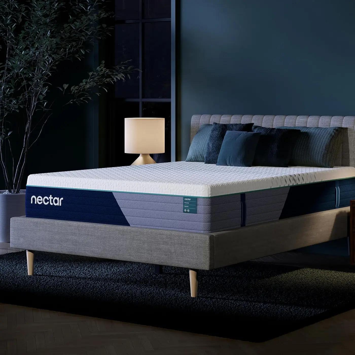 Nectar Premier Hybrid 13” King Mattress - Medium Firm - Memory Foam &amp; Innerspring Coils - Cooling Upgrade - Back Pain Relief - Mattress in a Box - 365-Night Trial &amp; Forever Warranty OEKO-TEX STANDARD 100