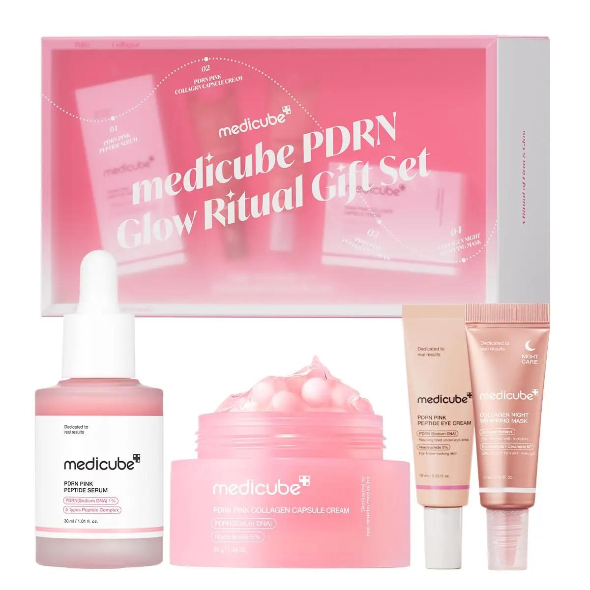 medicube PDRN Glow Ritual Gift Set | Collagen, Retinol, Peptides for Firm &amp; Glow | Full Size Serum, Cream &amp; Mini Eye Cream, Mask | Skincare Gift Set, Korean Skincare Set, Gifts for Her