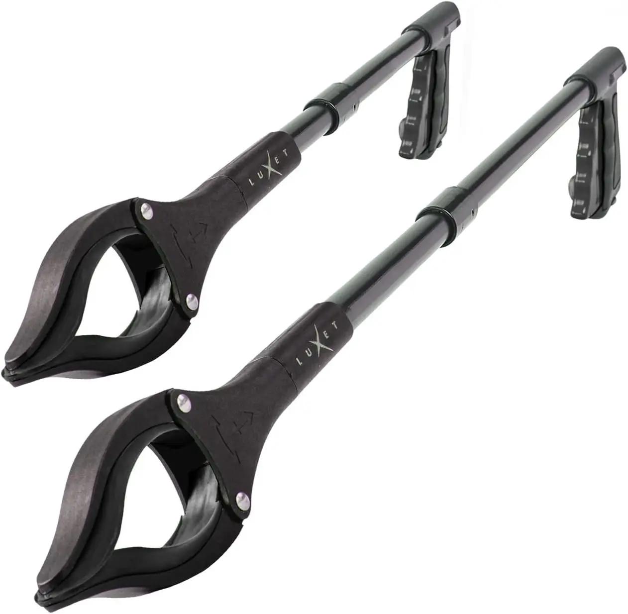 Grabber Reacher Tool - 2 Pack - Latest Version Long 19/32 Inch Foldable Pick Up Stick - Strong Grip Magnetic Tip Lightweight Trash Picker Claw Reacher Grabber Tool for Elderly Reaching, Luxet (Black)