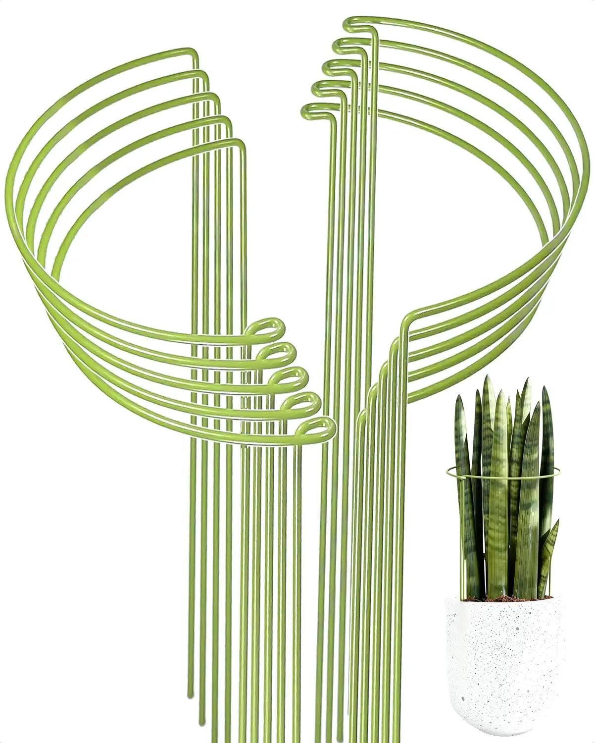 10-Pack Plant Support Stakes, Heavy Duty Steel Plant Stakes as Monstera Plant Support &amp; Peony Cages, Metal Garden Stakes for Indoor Outdoor Plants, Snake Plant &amp; Vine Support, 10" W x 15.8" H