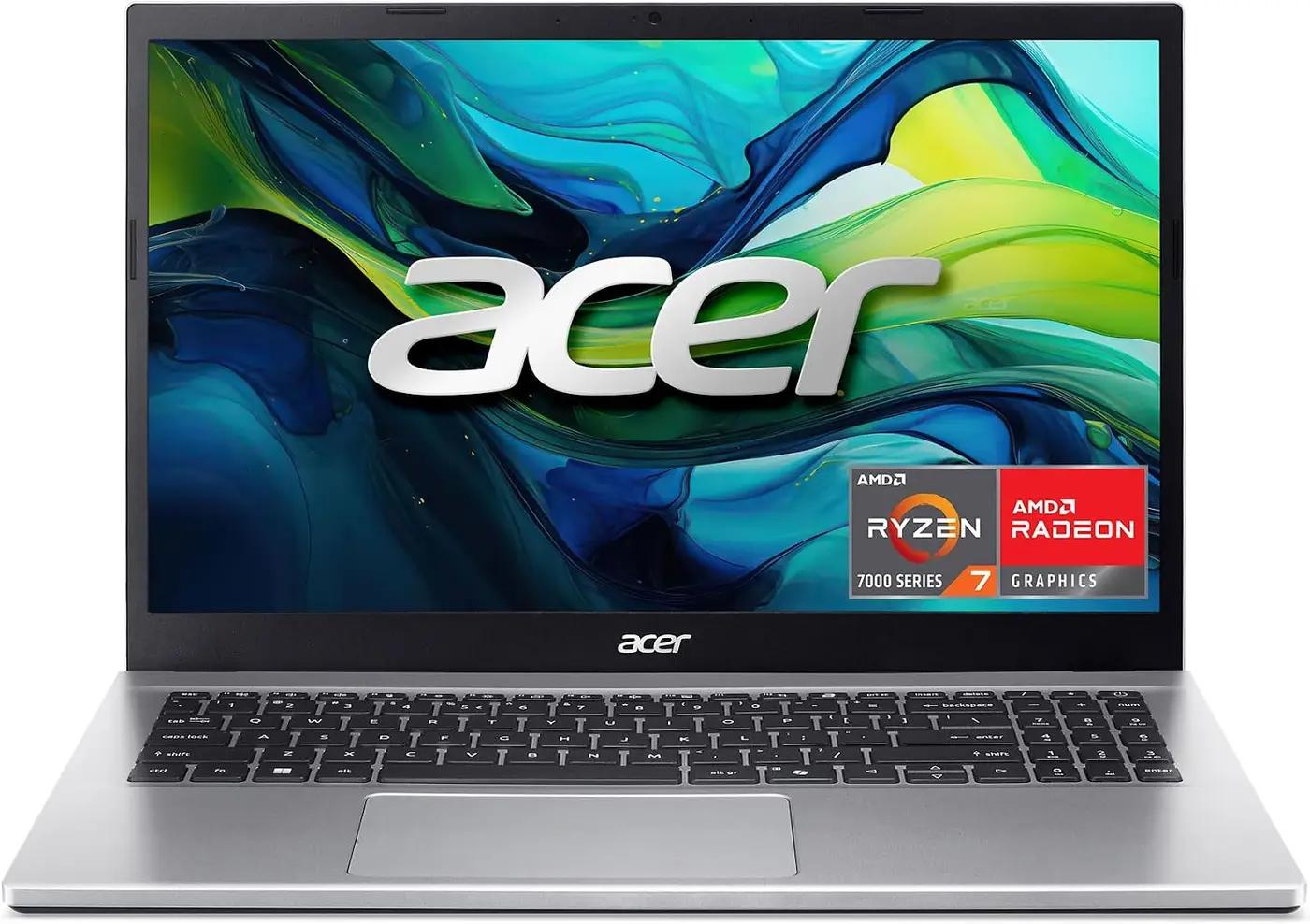 acer Aspire Go 15 AI Ready Laptop | 15.6" FHD (1920 x 1080) IPS Display | AMD Ryzen 7 7730U | AMD Radeon Graphics | 16GB DDR4 | 512GB PCIe Gen4 SSD | Wi-Fi 6 | Windows 11 Home | AG15-42P-R9FW ENERGY STAR