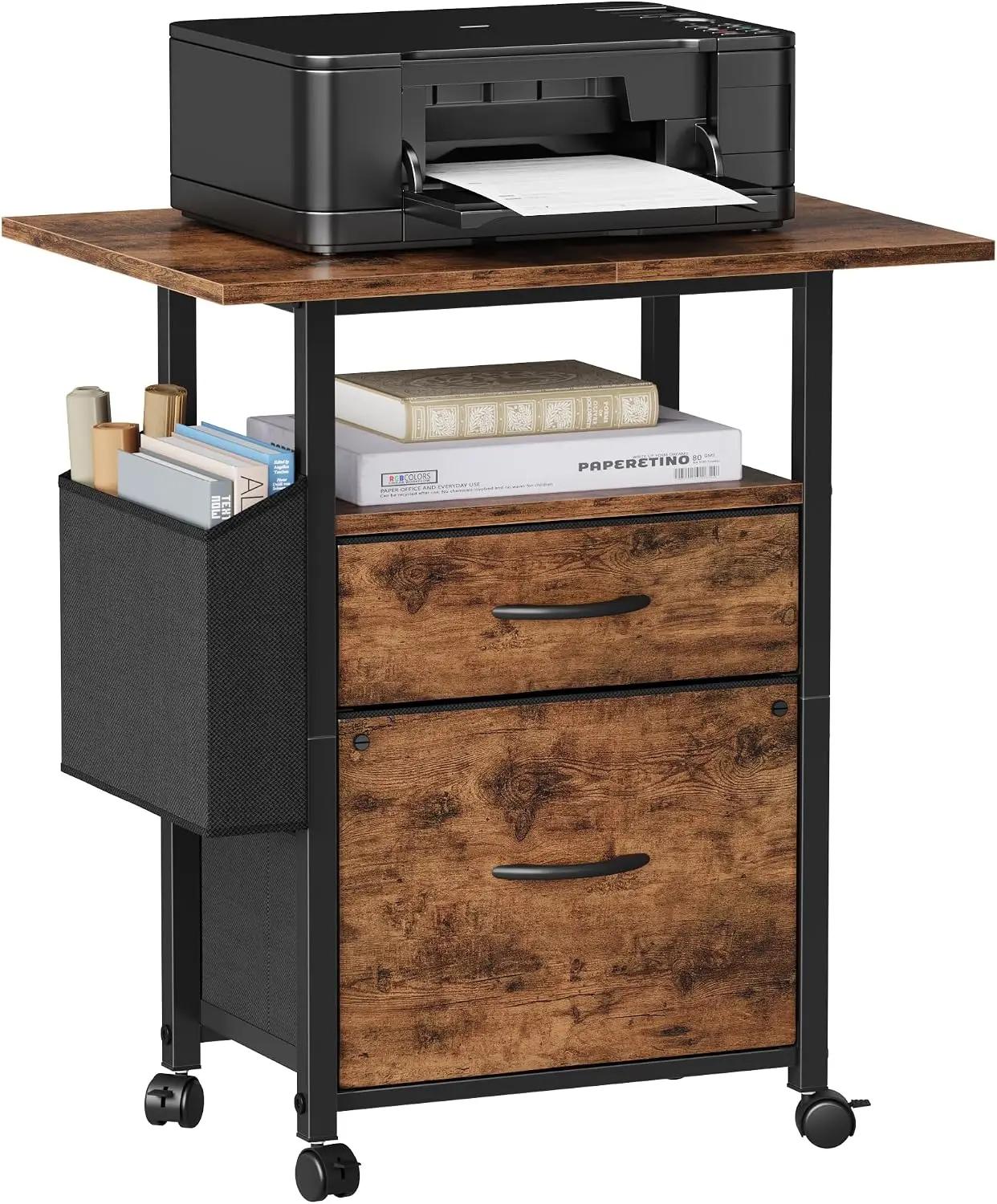 GYIIYUO 2 Drawer File Cabinet with 24'' Extended Desktop