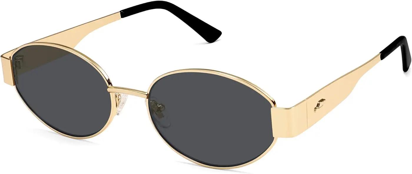 SOJOS Retro Oval Sunglasses for Women Trendy Classic Shades UV400 Protection SJ1256 Global Recycled Standard