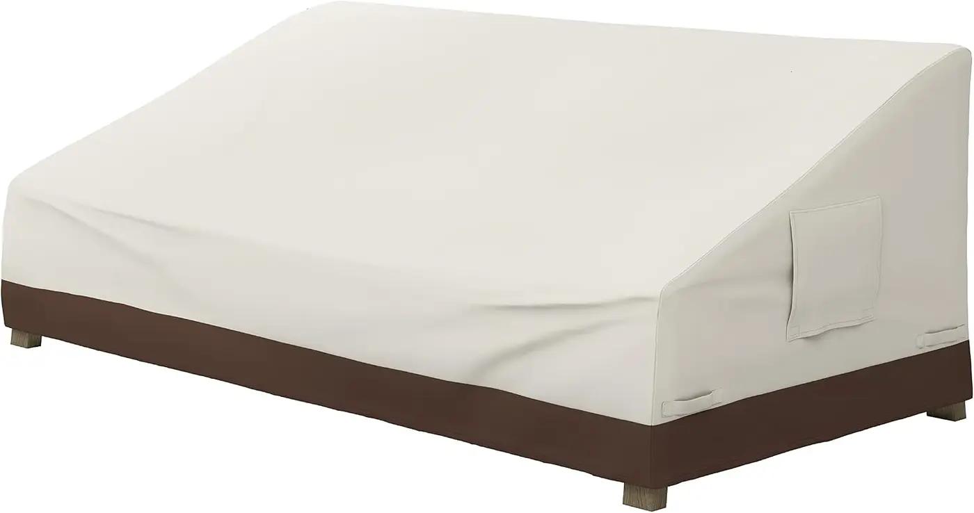 Amazon Basics 3 Seater Outdoor Sofa and Patio Furniture Cover, Waterproof, Anti-UV, Polyester, 78" x 38" x 29", Beige/Tan