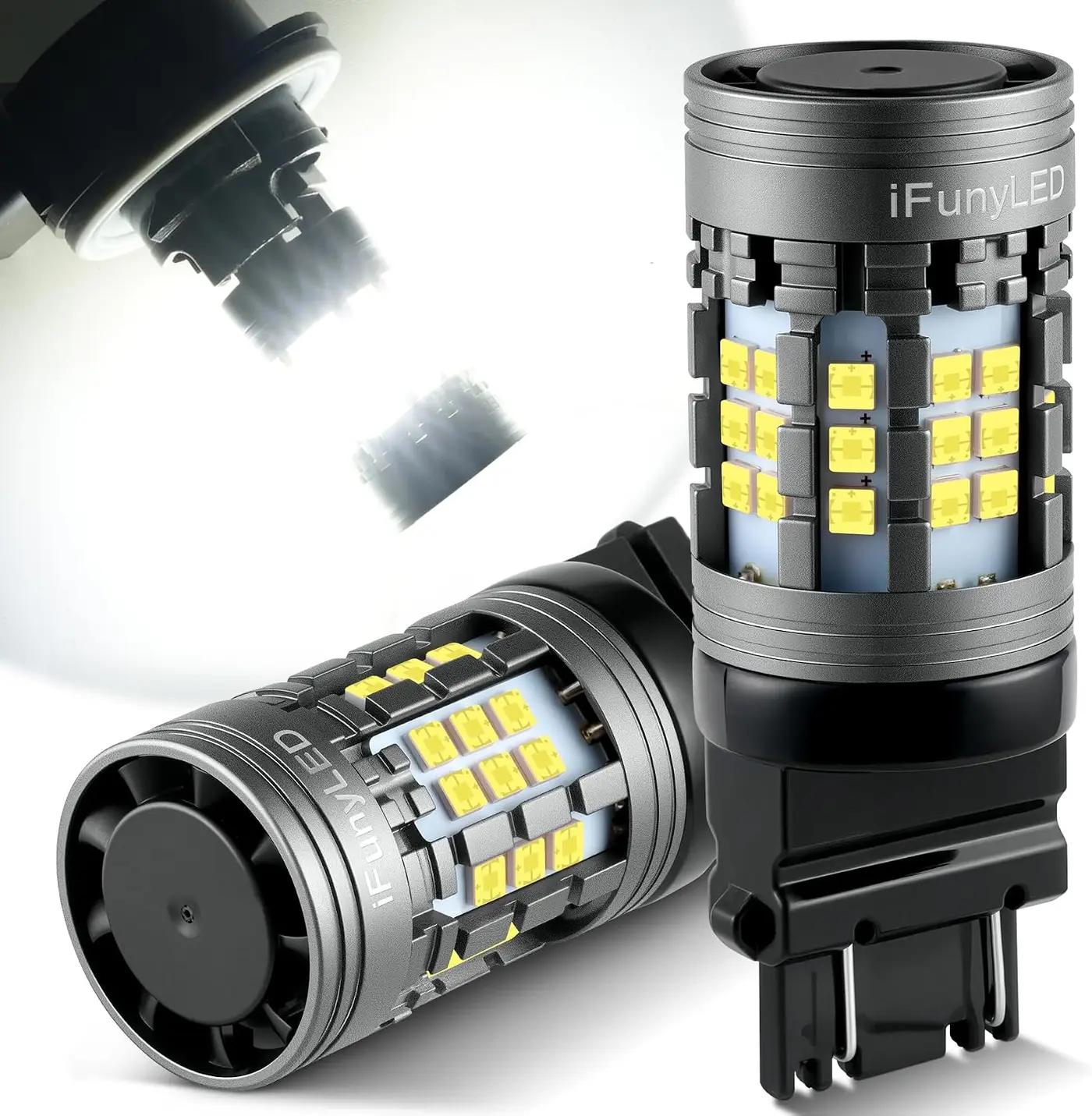 iFunyLED 2PCS 3157 LED Bulb, Super bright 3156 3056 3057 3047 3457 4157 LED, Anti Hyper Flash CANBUS Error Free, Replacement Light Kit Set for Back Up Reverse Lights - White