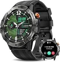 Smart Watches for Men(Waterproof/Call/Answer), Rugged Military Smart Watch with Heart Rate/Oxygen/Pressure/Sleep Monitor/124 Sports Modes, Fitness Tracker Tactical Watch for Android Phones/iPhone
