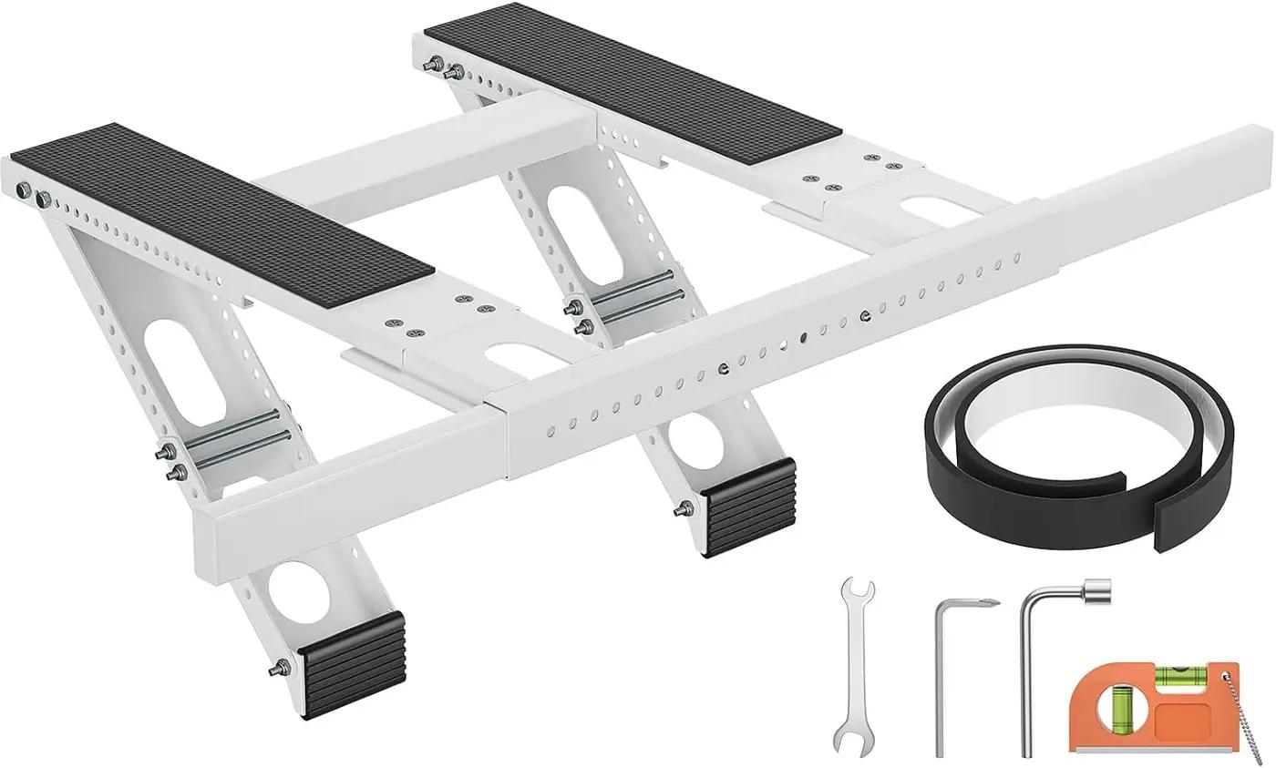 No-Drill AC Window Bracket, Air Conditioner Support Bracket for Single/Double Hung Windows, Heavy Duty Epoxy-Coated Steel Holds Up to 300lbs, Easy Installation &amp; Adjustable