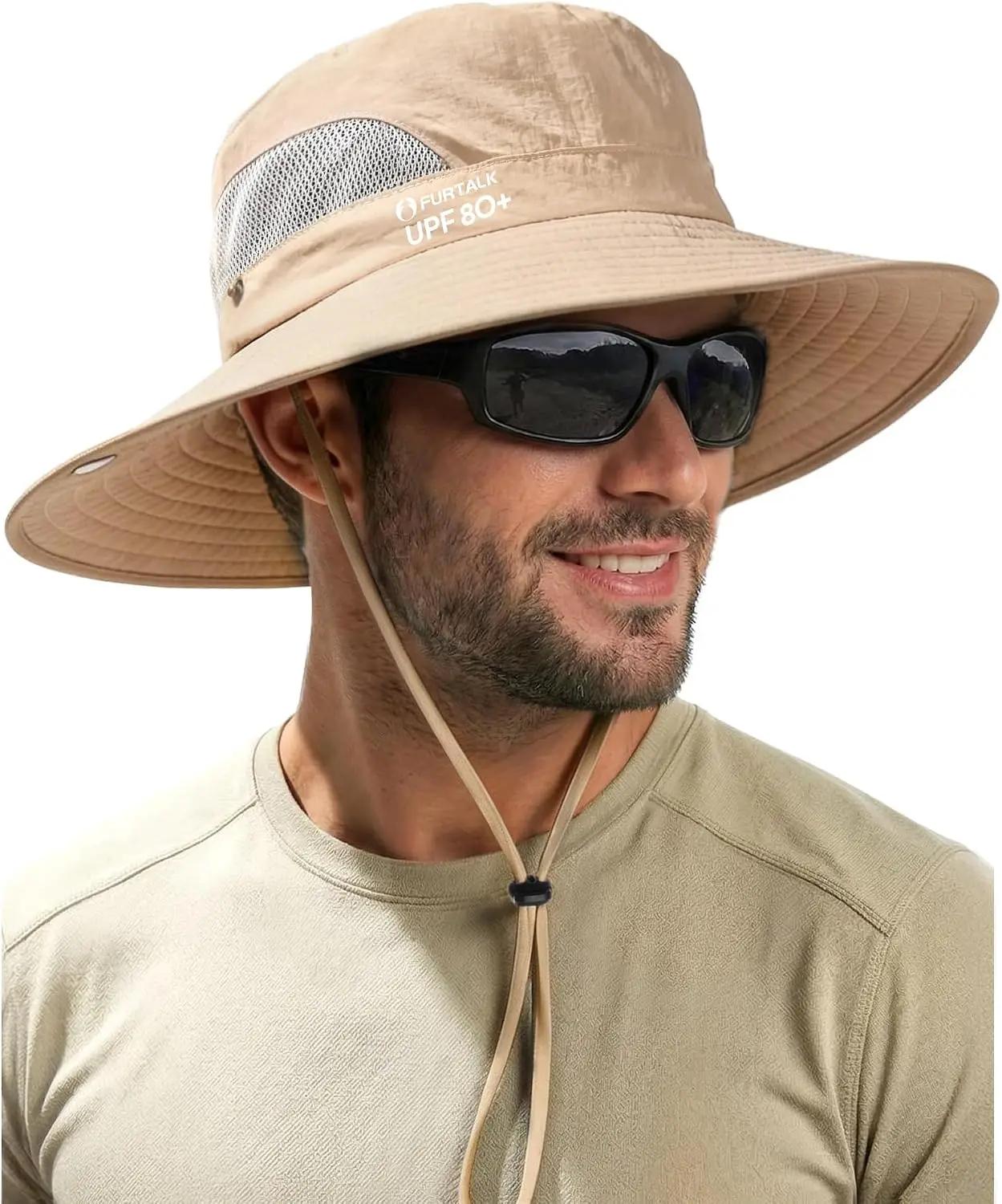 FURTALK Mens Bucket Sun Hat UPF 80+ Wide Brim Hiking Fishing Beach Outdoor Hats OEKO-TEX STANDARD 100