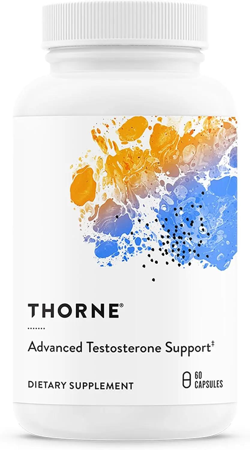 THORNE - Advanced Testosterone Support - Men's Health Supplement - Supports Healthy Testosterone Levels &amp; Muscle Fatigue* - with Ashwagandha, Shilajit &amp; Zinc - Third-Party Certified - 60 Capsules