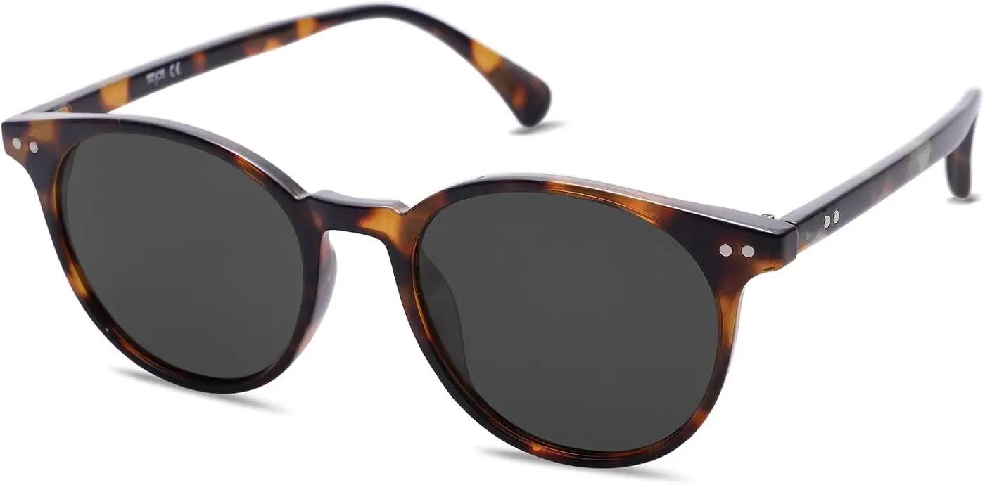 SOJOS Small Round Classic Polarized Sunglasses for Women Men Vintage Style UV400 Lens MAY SJ2113 Global Recycled Standard
